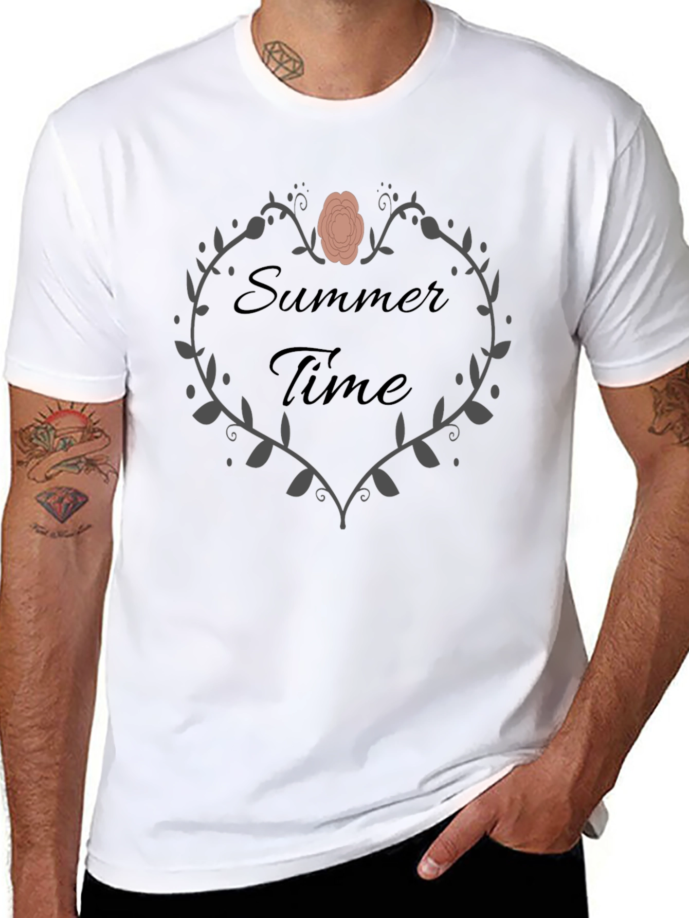 Summer Time Graphic Black T-Shirt