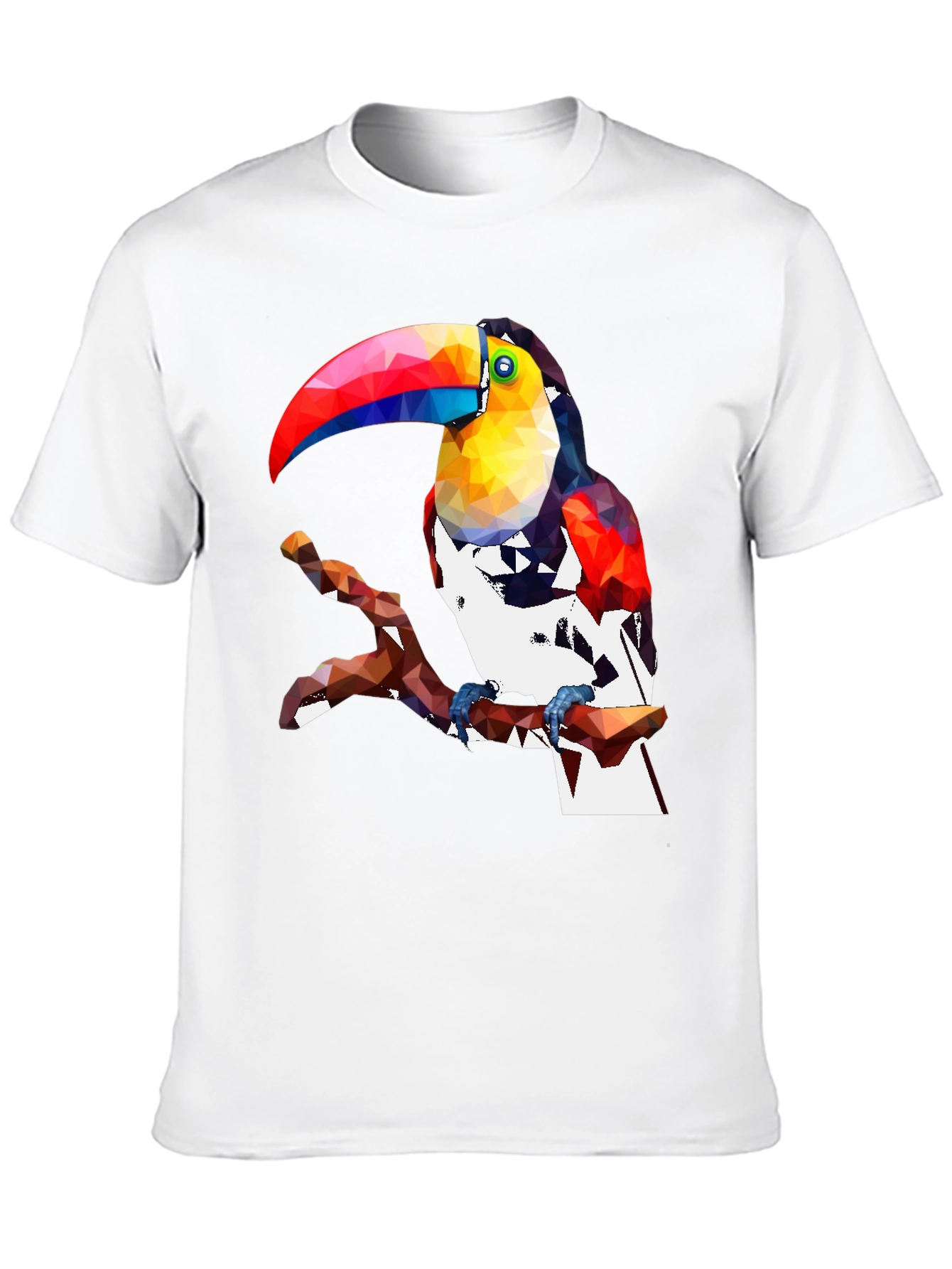 Geometric Toucan Graphic Tee - Stylish Black T-Shirt