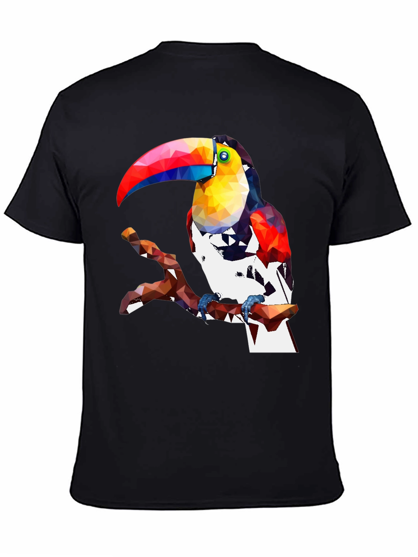 Geometric Toucan Graphic Tee - Stylish Black T-Shirt