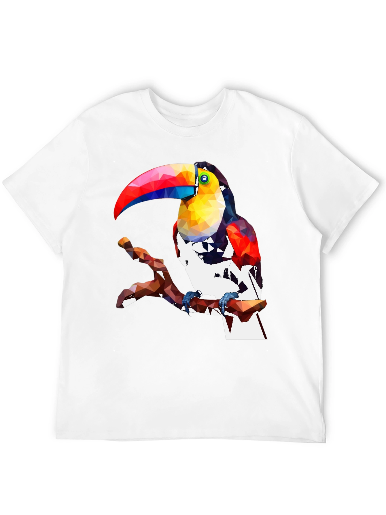 Geometric Toucan Graphic Tee - Stylish Black T-Shirt