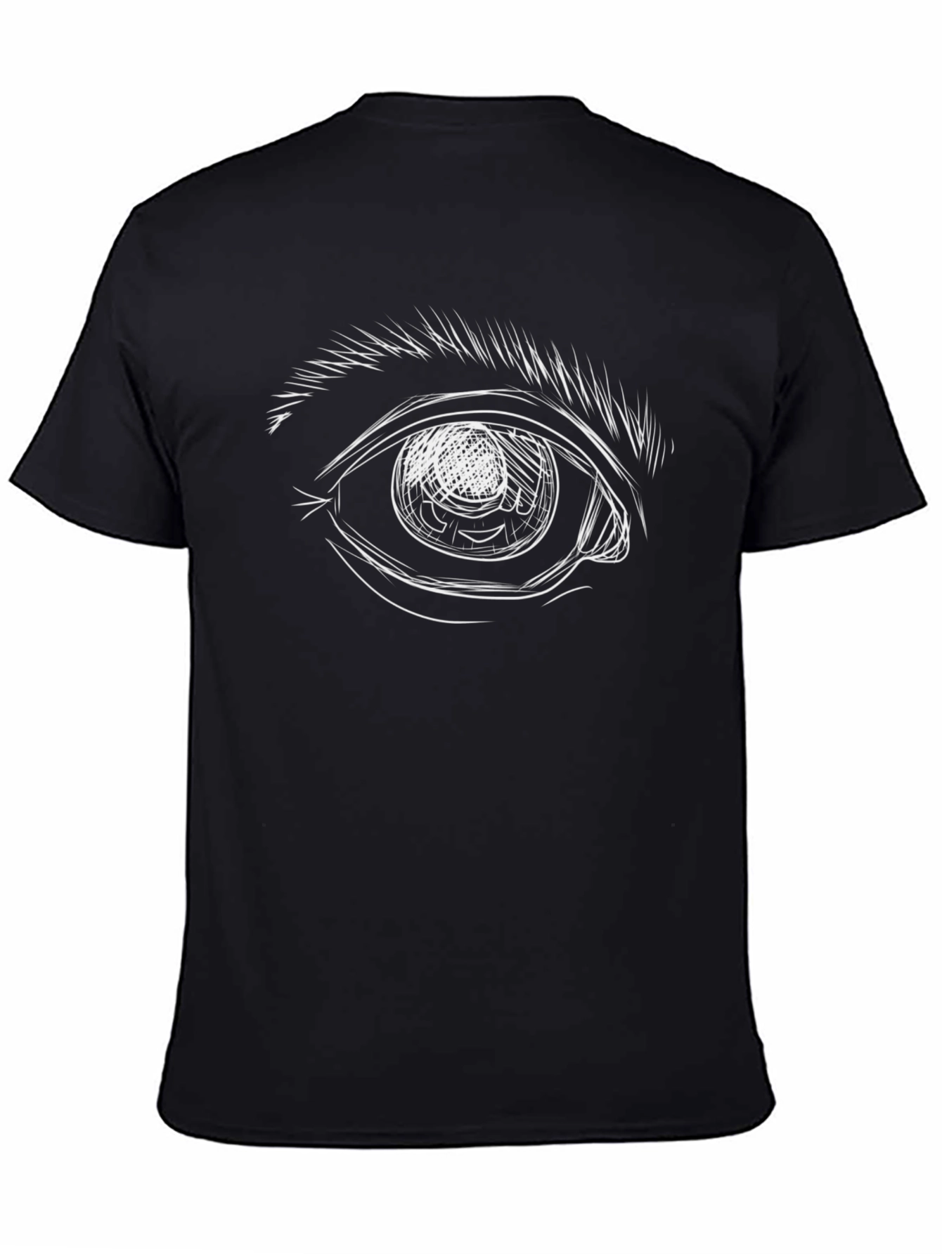 Eye Sketch Graphic Black T-Shirt