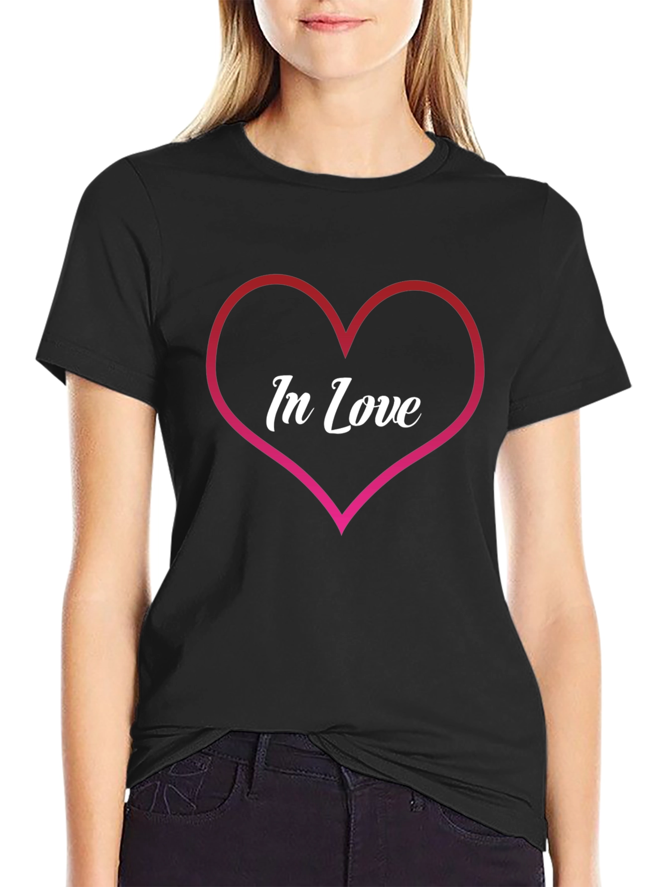 In Love Heart Graphic Tee - Trendy Casual Wear