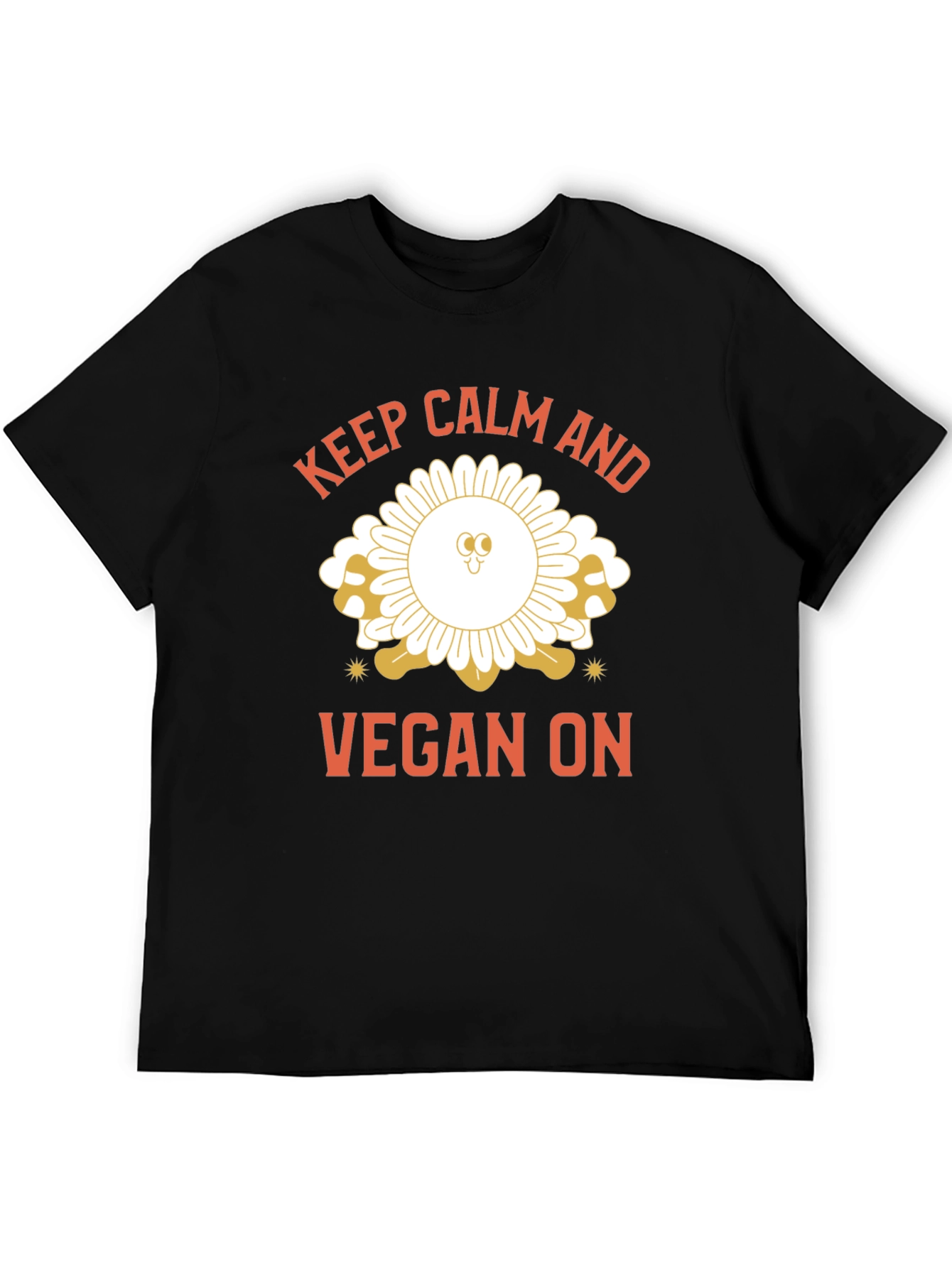 Keep Calm and Vegan On Black T-Shirt