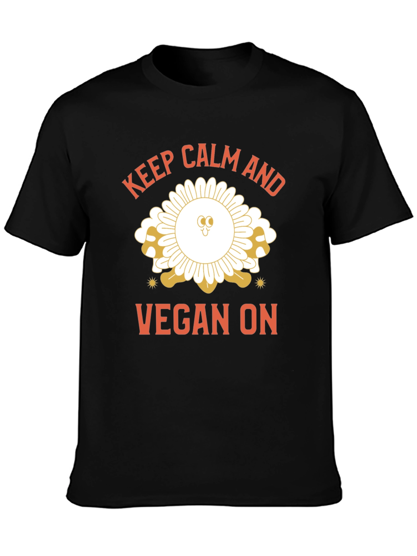 Keep Calm and Vegan On Black T-Shirt