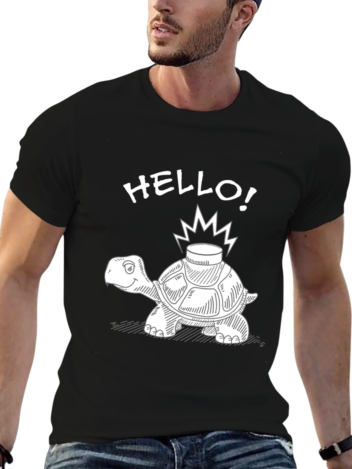 Hello Turtle T-Shirt - Funny Cartoon Style