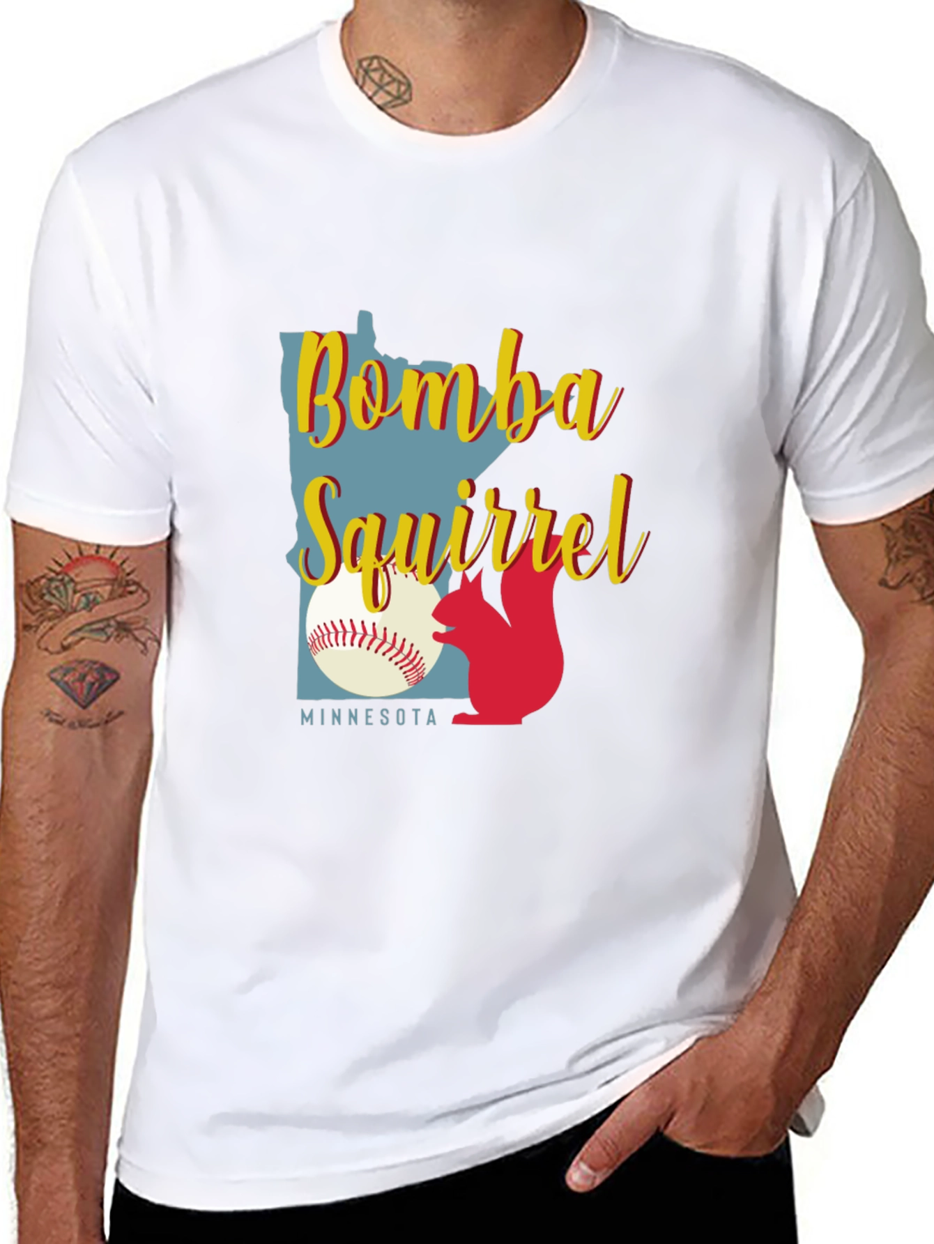 Bombs Squirrel Minnesota Baseball Graphic Tee