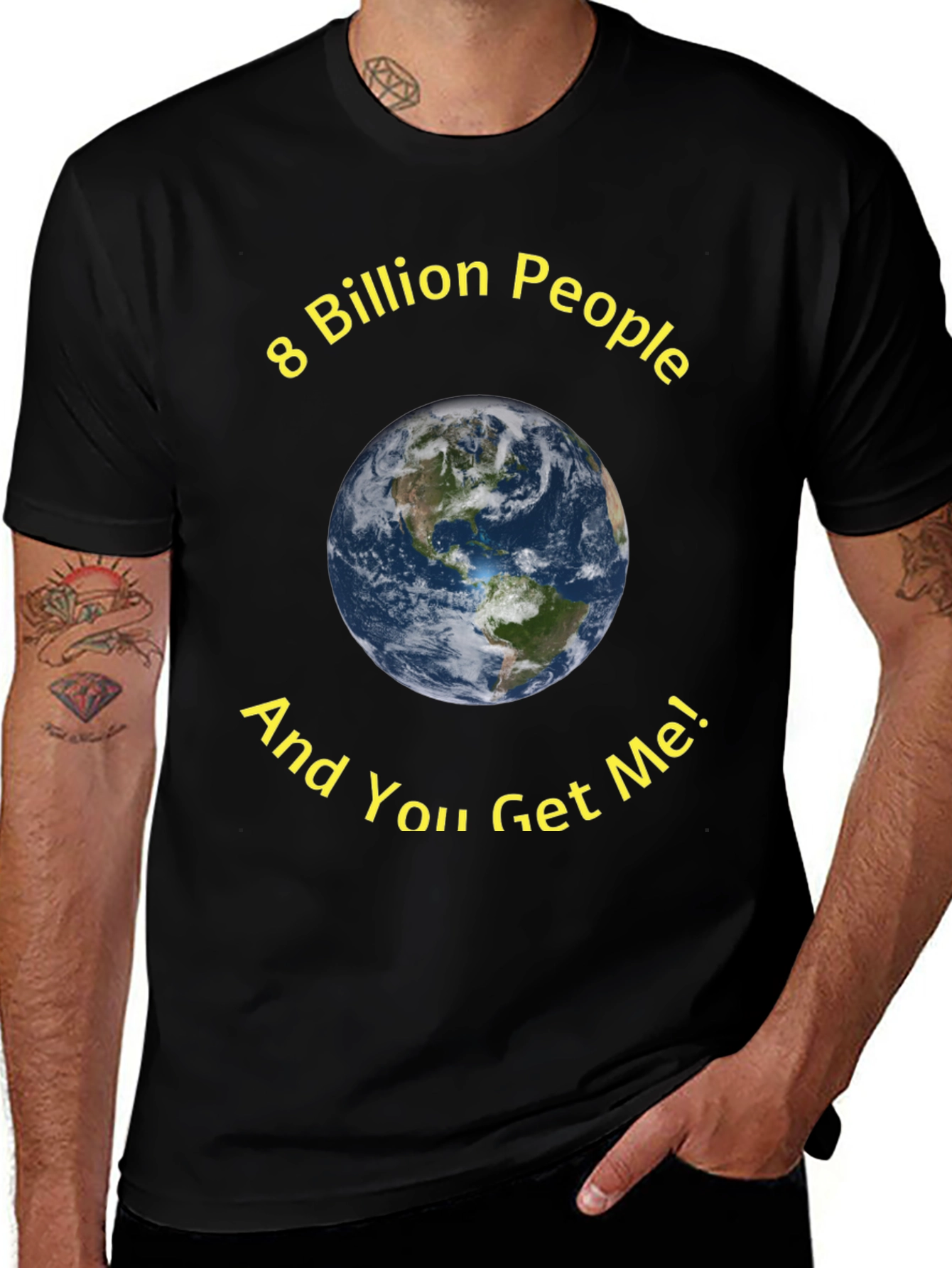 8 Billion People Earth Graphic T-Shirt