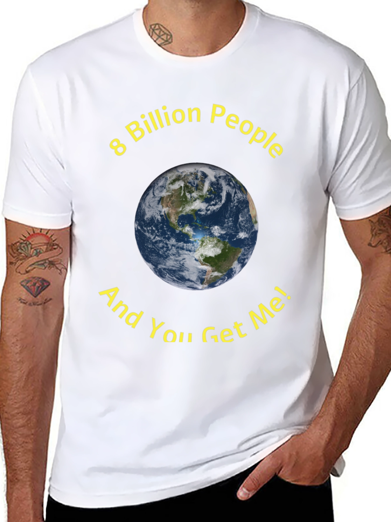 8 Billion People Earth Graphic T-Shirt