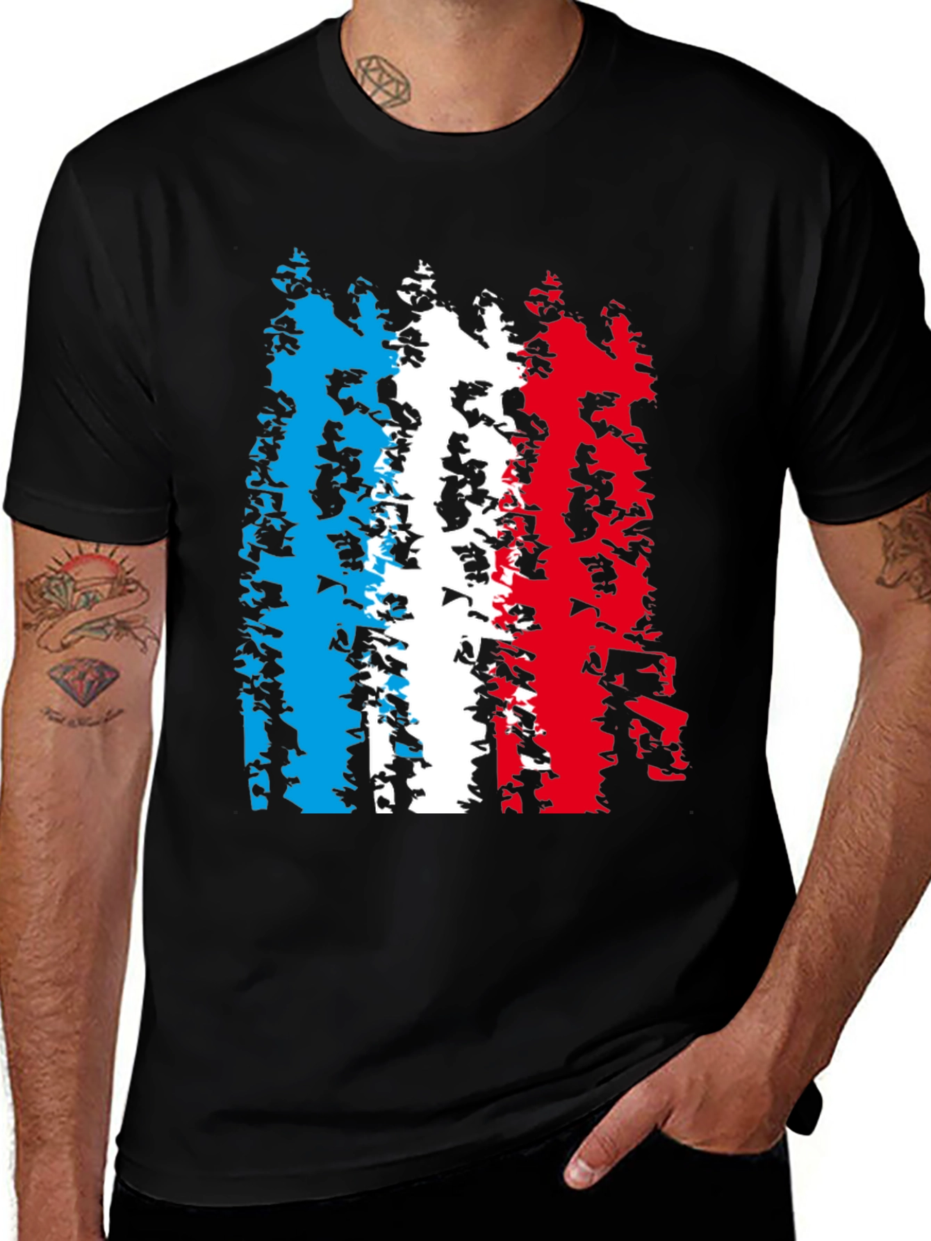 French Flag Distressed Graphic Tee