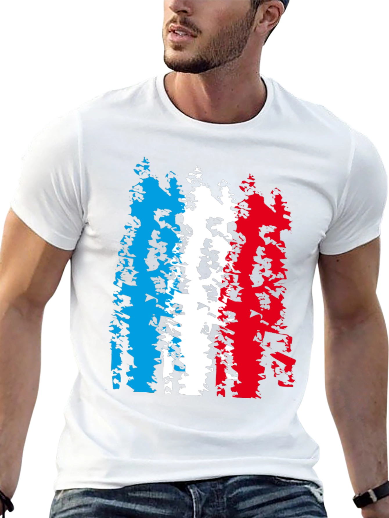 French Flag Distressed Graphic Tee