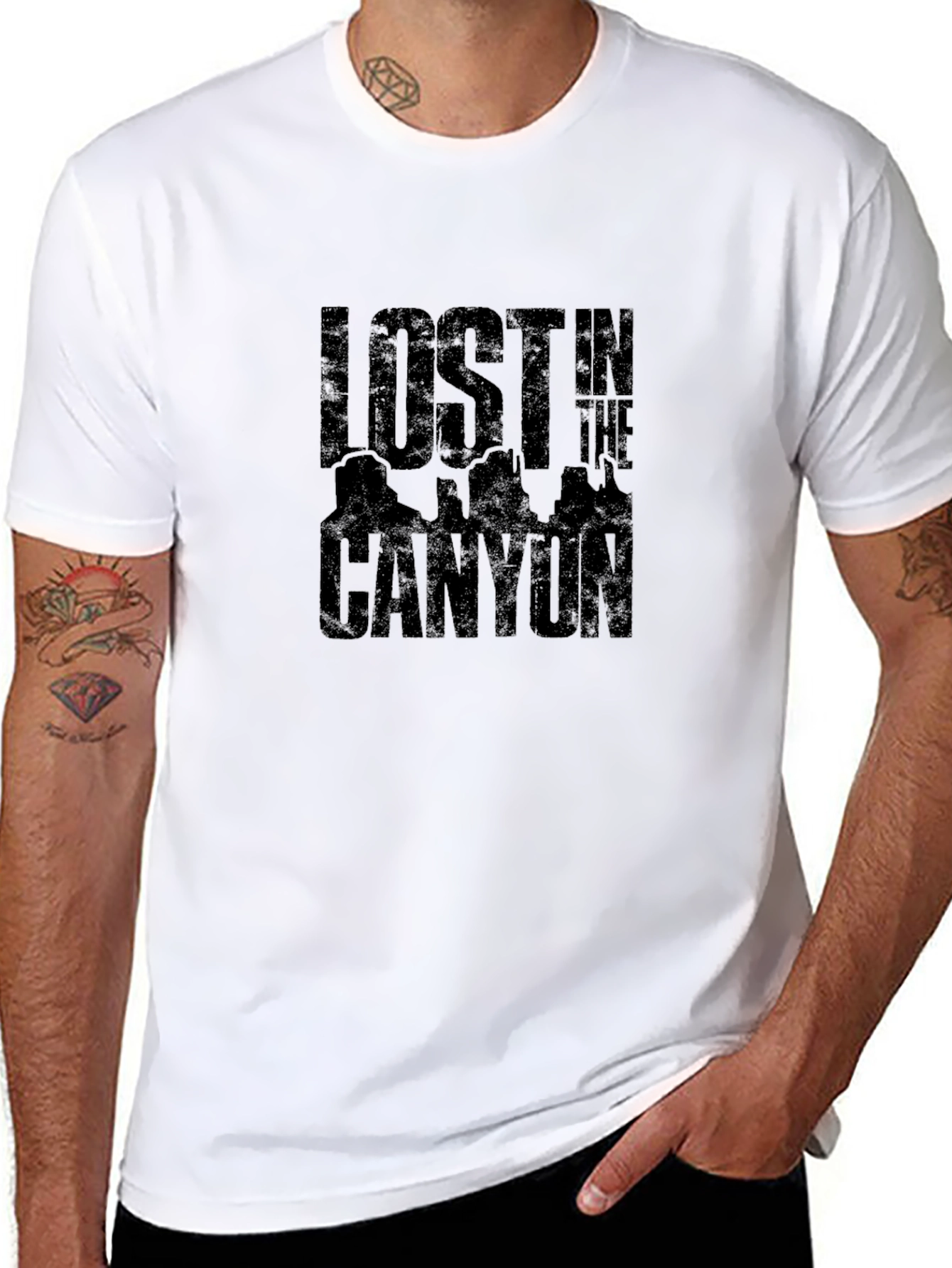 Lost in the Canyon Black Graphic Tee