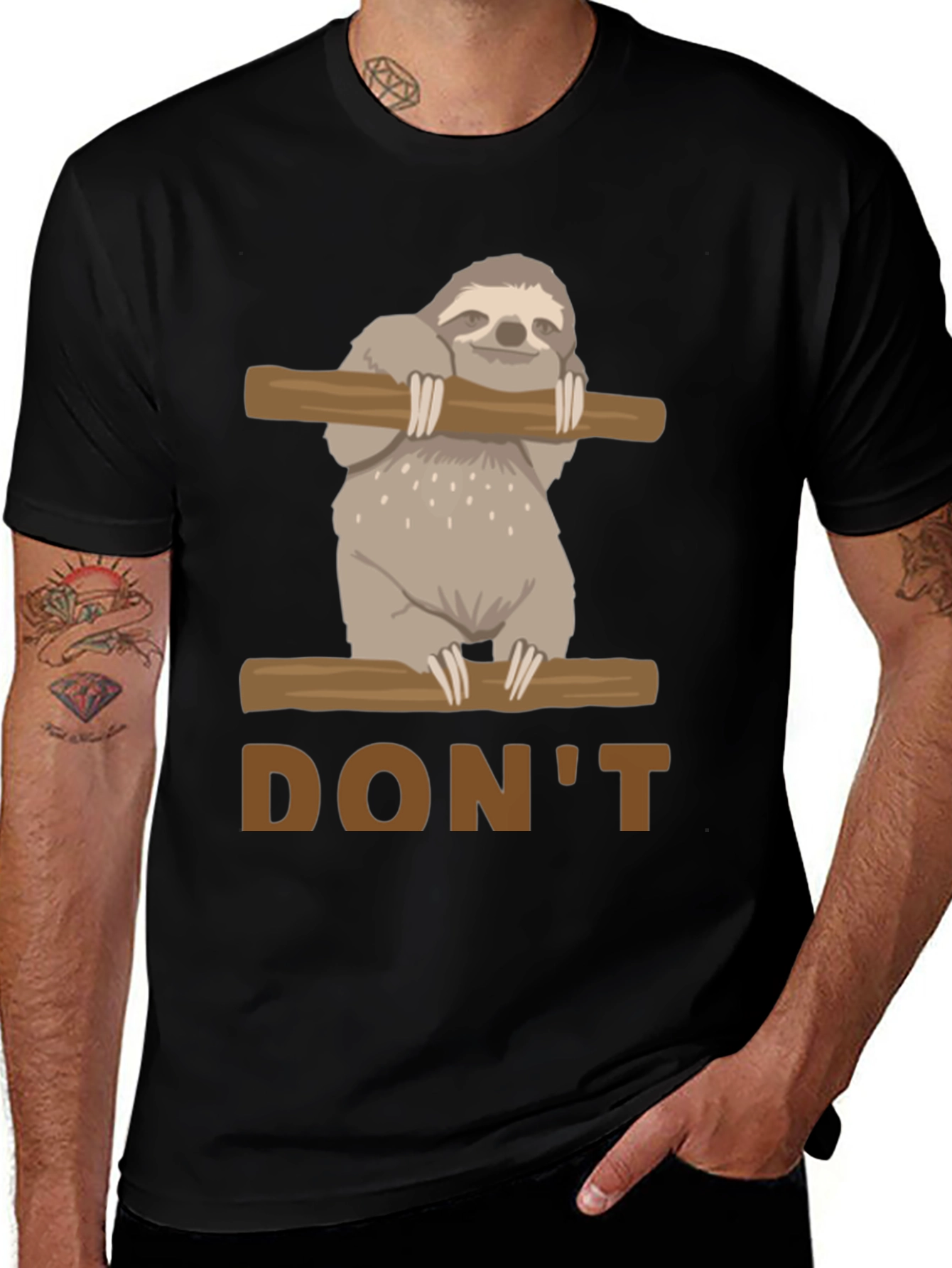 Dont Hurry Be Happy Sloth Graphic T-Shirt