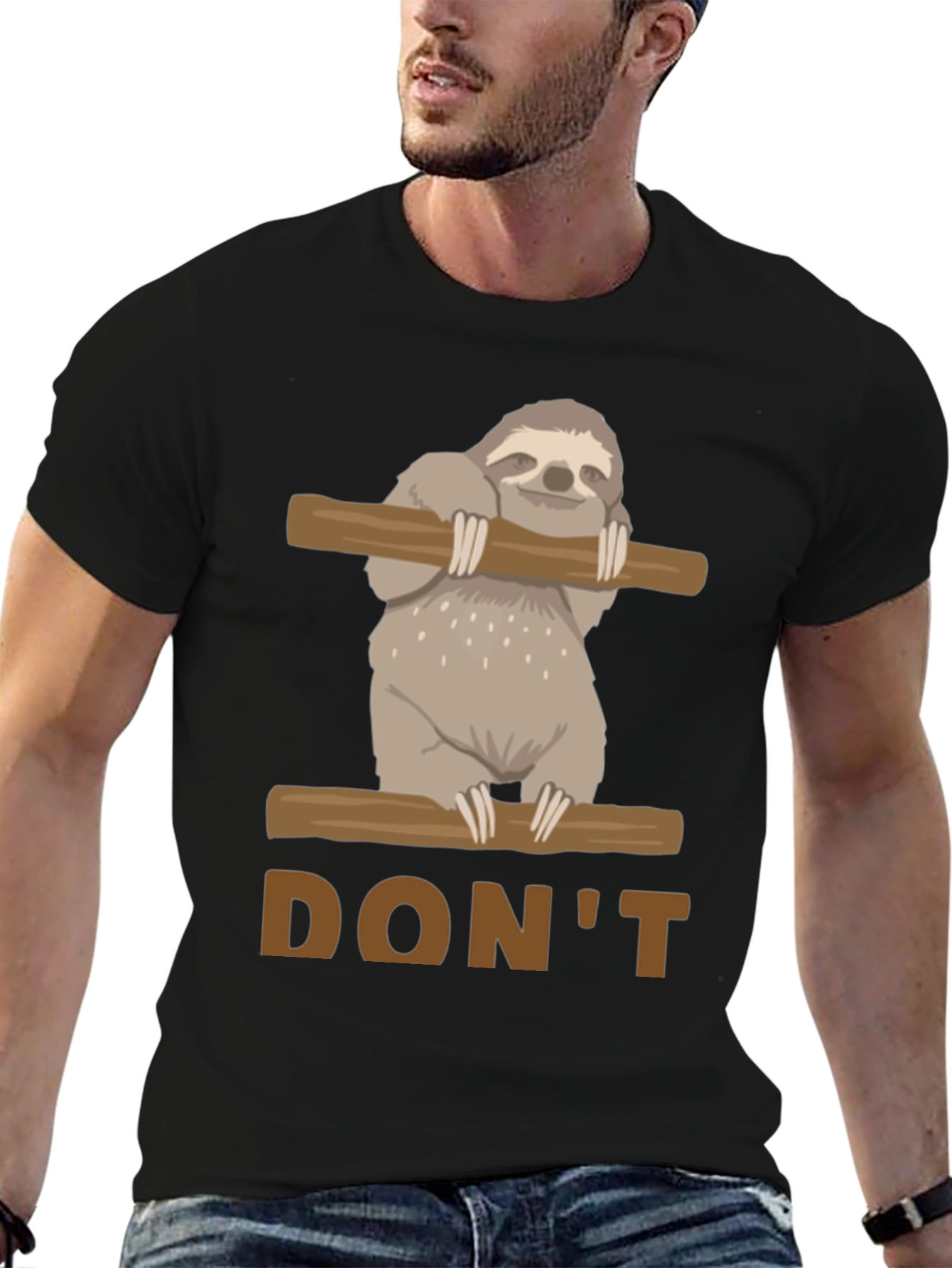 Dont Hurry Be Happy Sloth Graphic T-Shirt