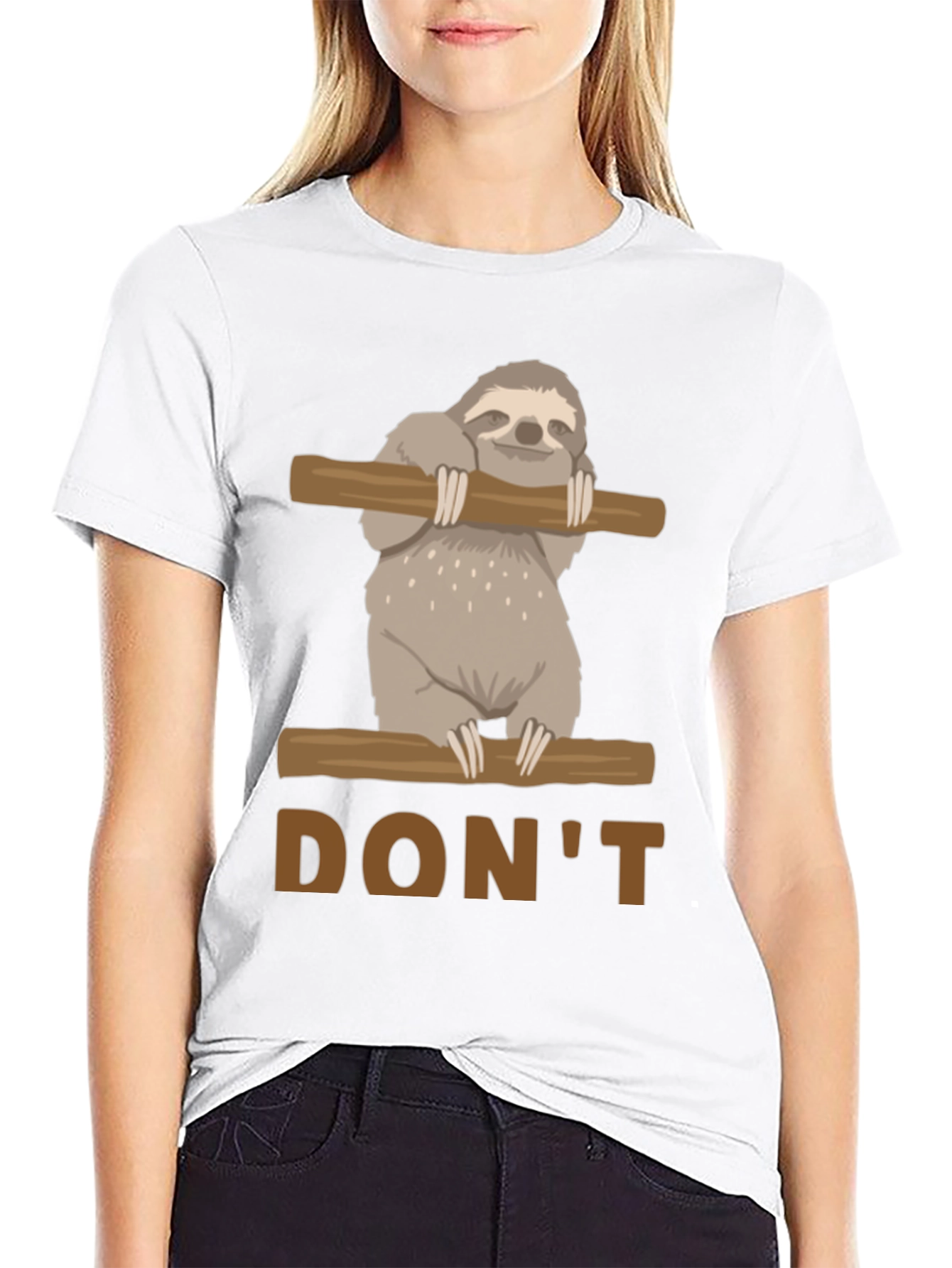 Dont Hurry Be Happy Sloth Graphic T-Shirt