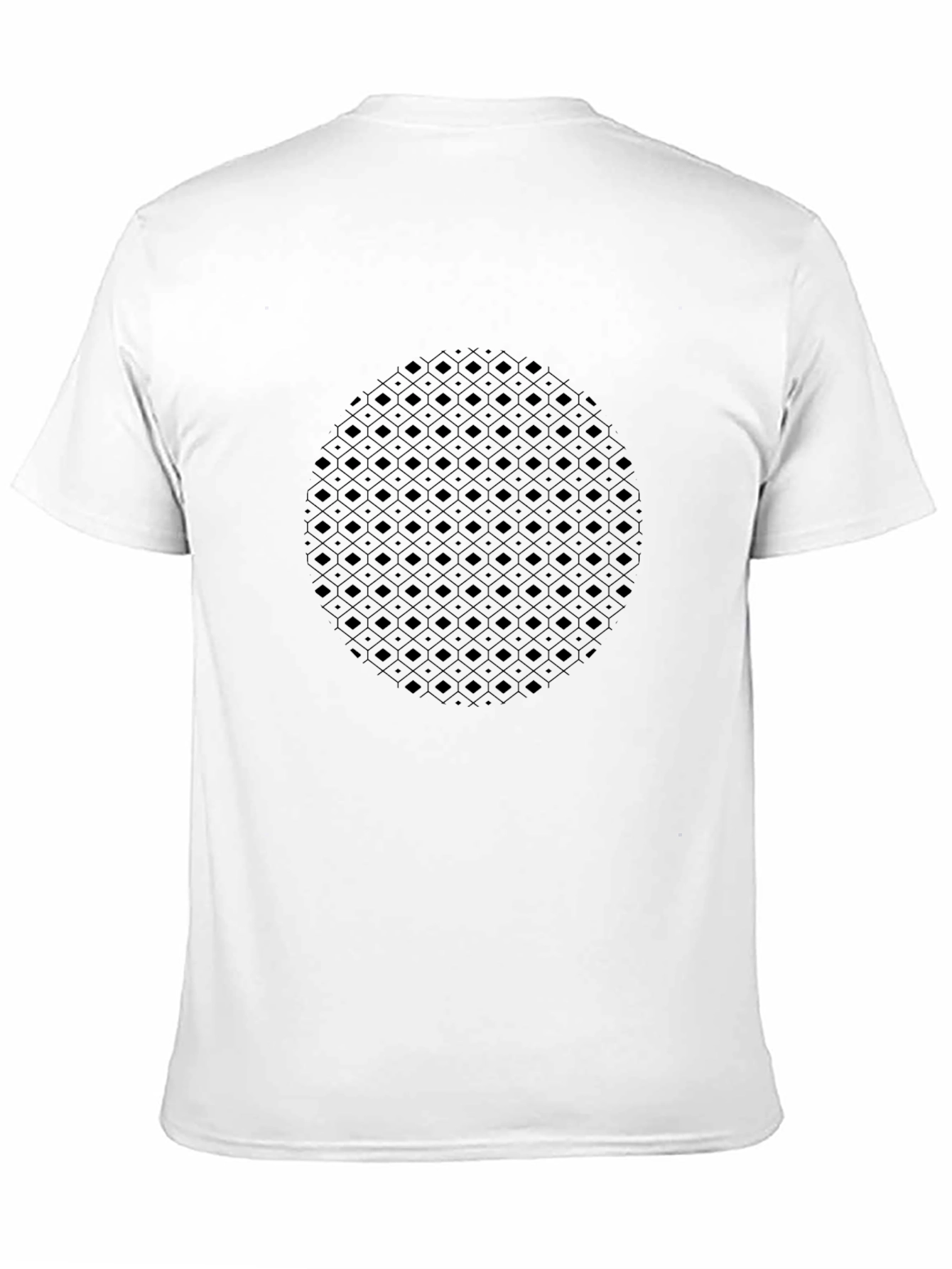 Geometric Pattern Black Crew Neck T-Shirt