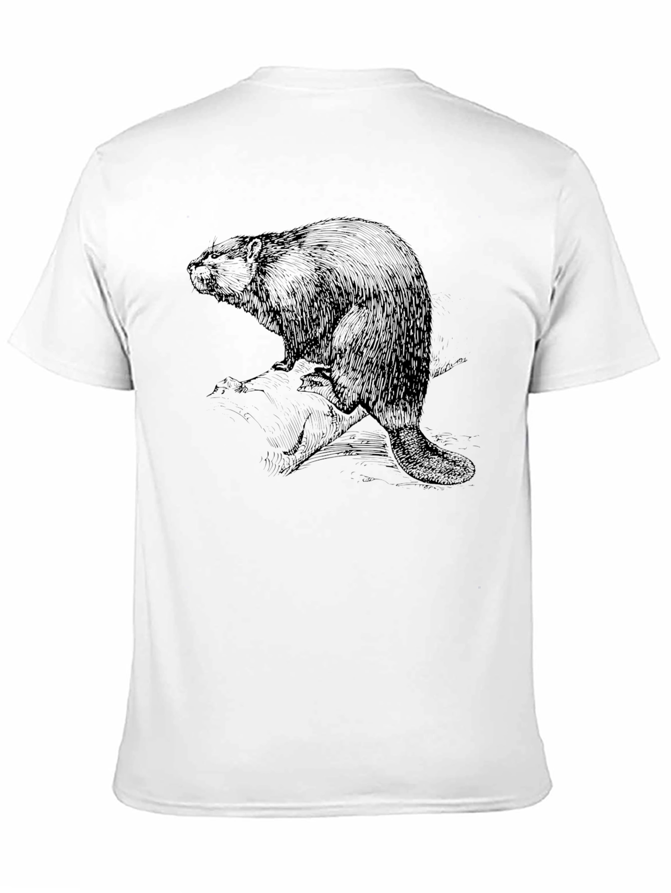 Beaver Graphic Tee - Classic Black Cotton T-Shirt
