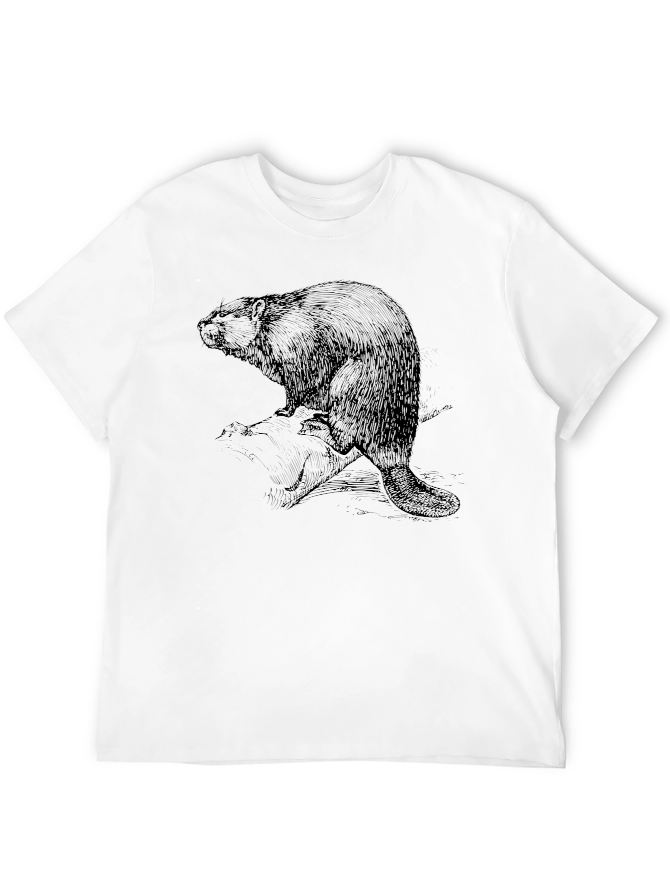 Beaver Graphic Tee - Classic Black Cotton T-Shirt