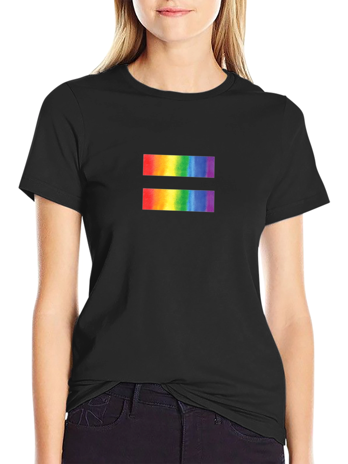 Equality Rainbow Symbol Black T-Shirt