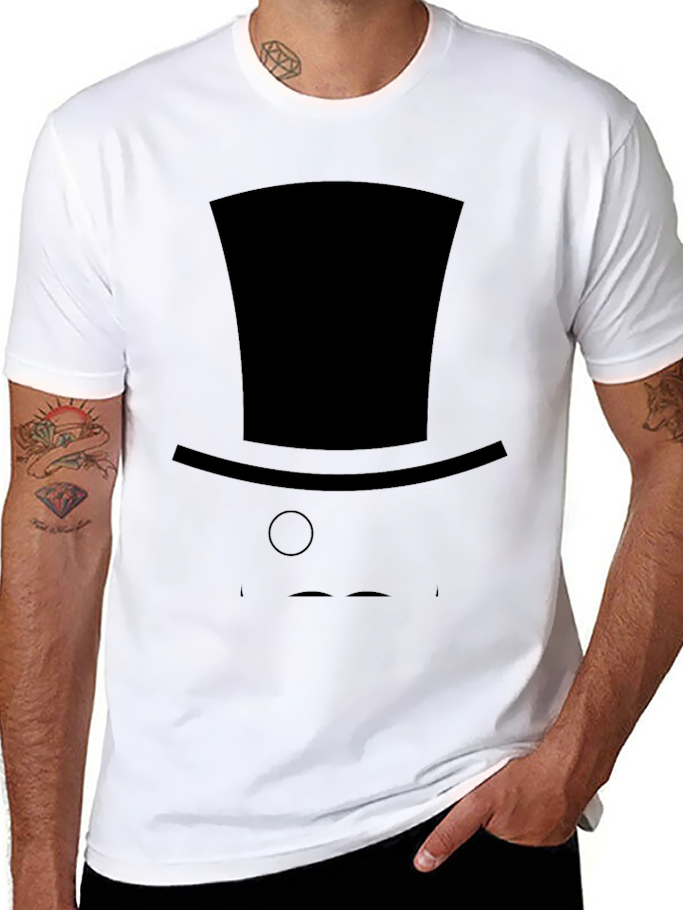 Gentlemans Silhouette Tee - Top Hat & Monocle Design