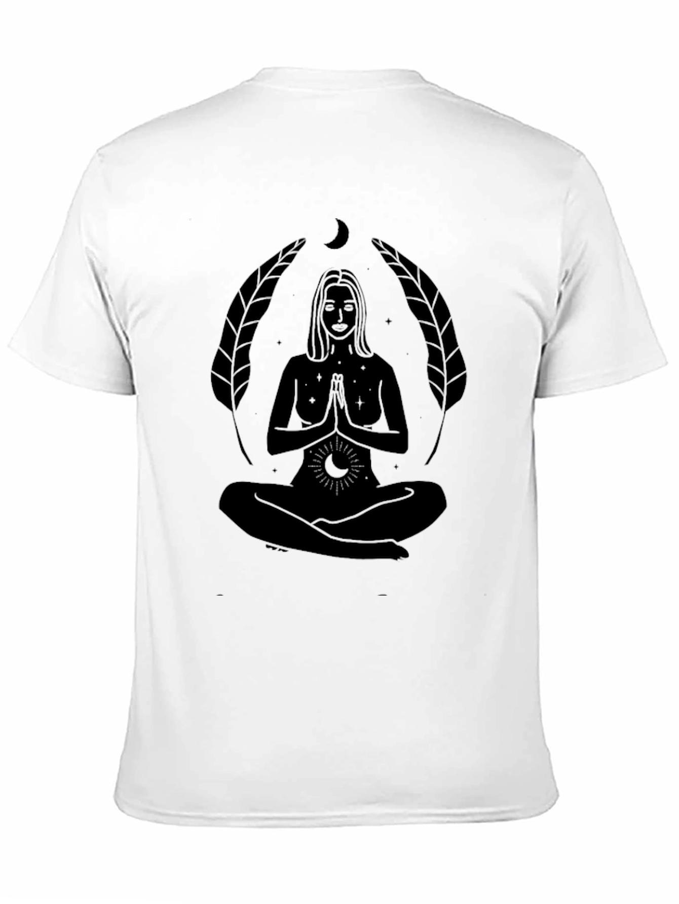 Mystic Moon Goddess T-Shirt - Black Spiritual Design