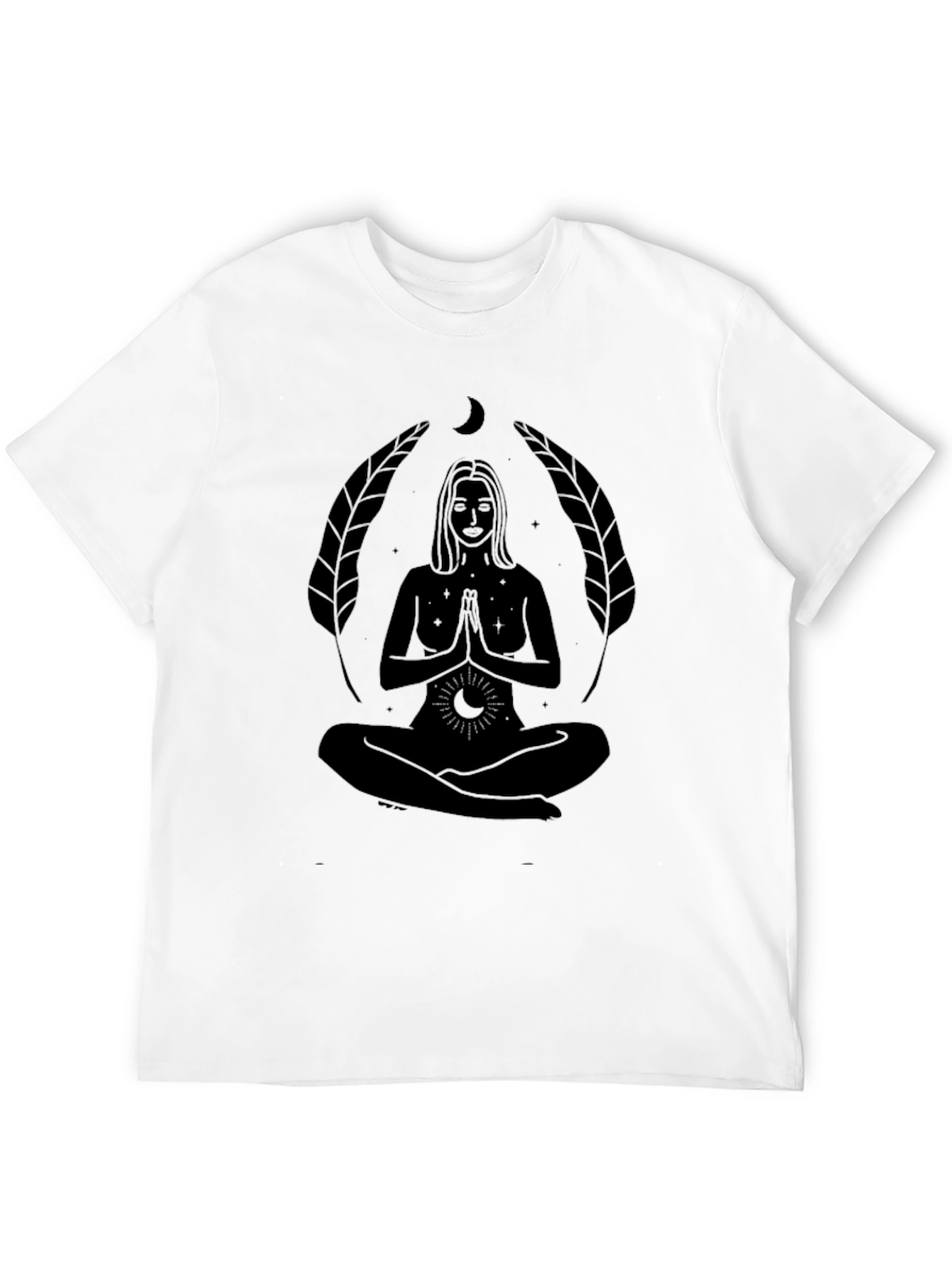Mystic Moon Goddess T-Shirt - Black Spiritual Design