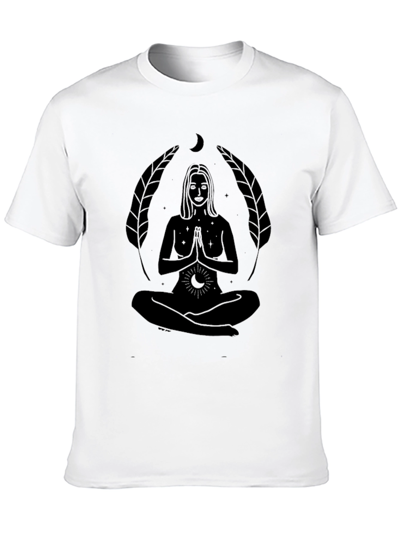 Mystic Moon Goddess T-Shirt - Black Spiritual Design