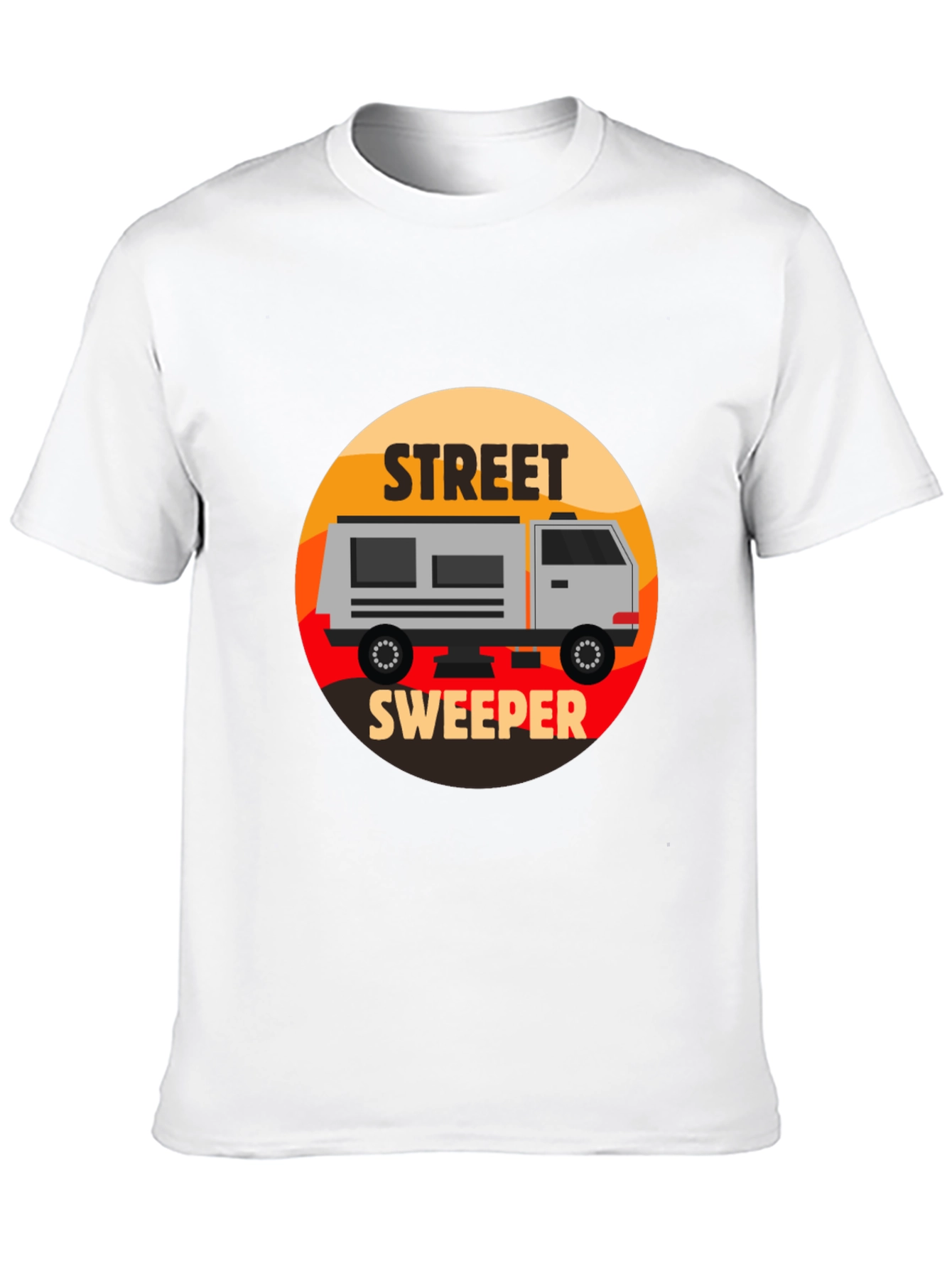 Street Sweeper Graphic Tee - Black Casual T-Shirt