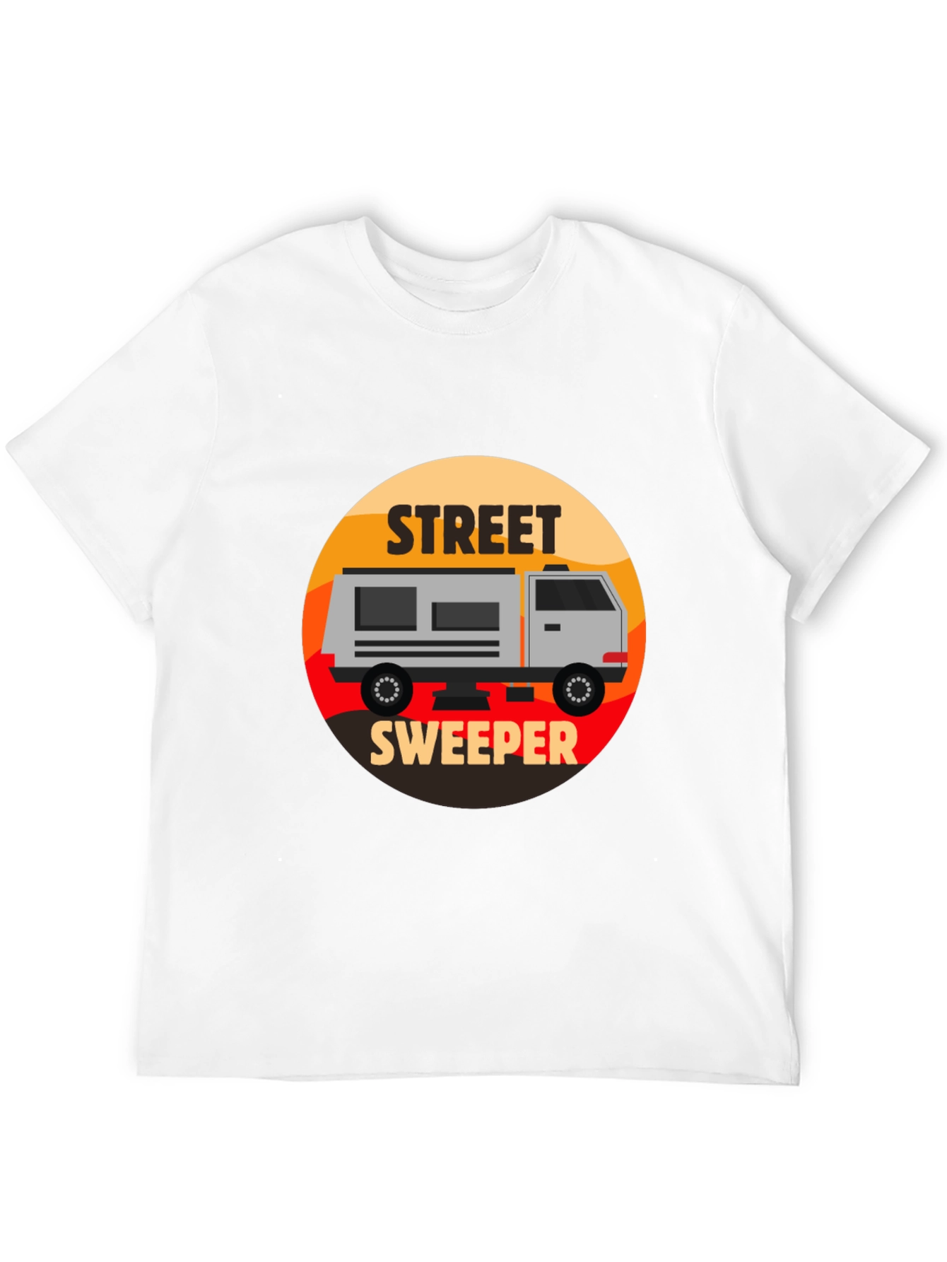 Street Sweeper Graphic Tee - Black Casual T-Shirt