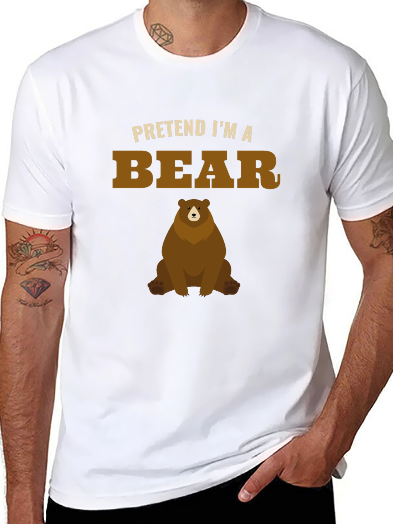 Pretend Im a Bear Funny Graphic T-Shirt
