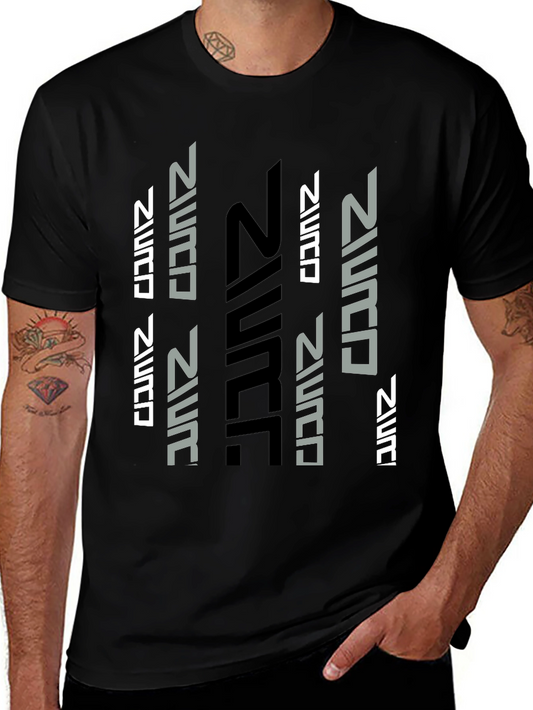 Futuristic Graphic Print Black T-Shirt