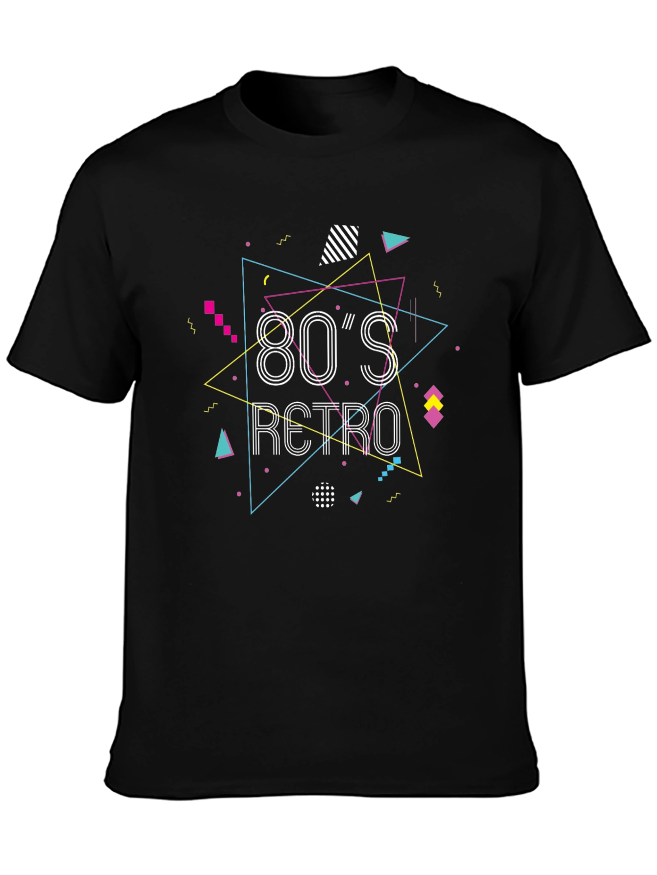 80s Retro Graphic Tee - Black