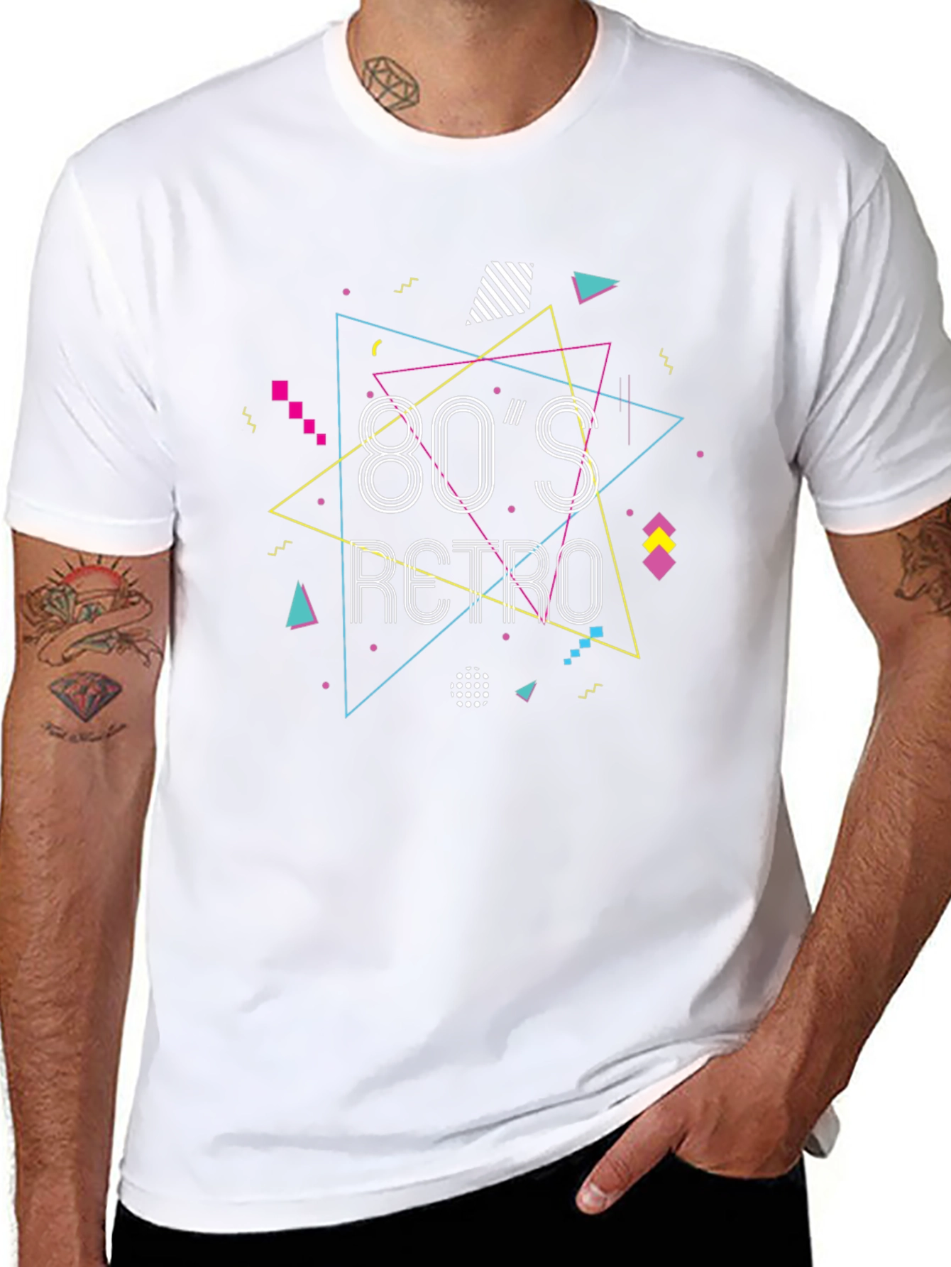 80s Retro Graphic Tee - Black