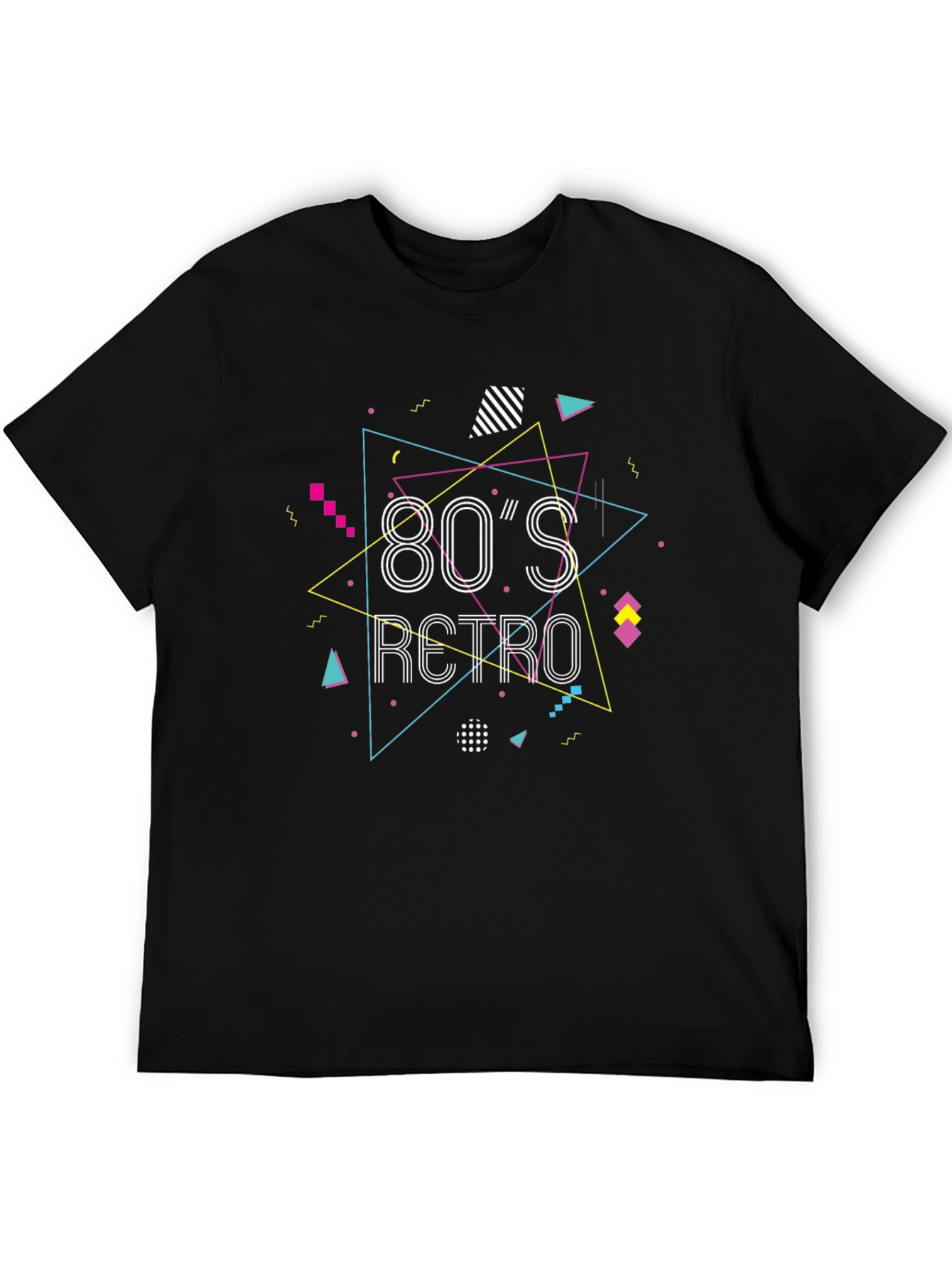 80s Retro Graphic Tee - Black