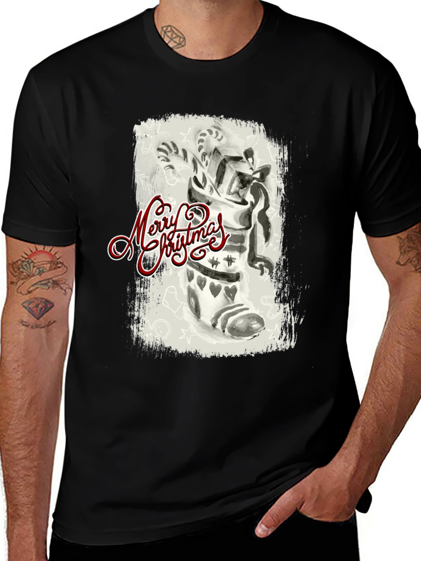 Christmas Stocking Graphic T-Shirt