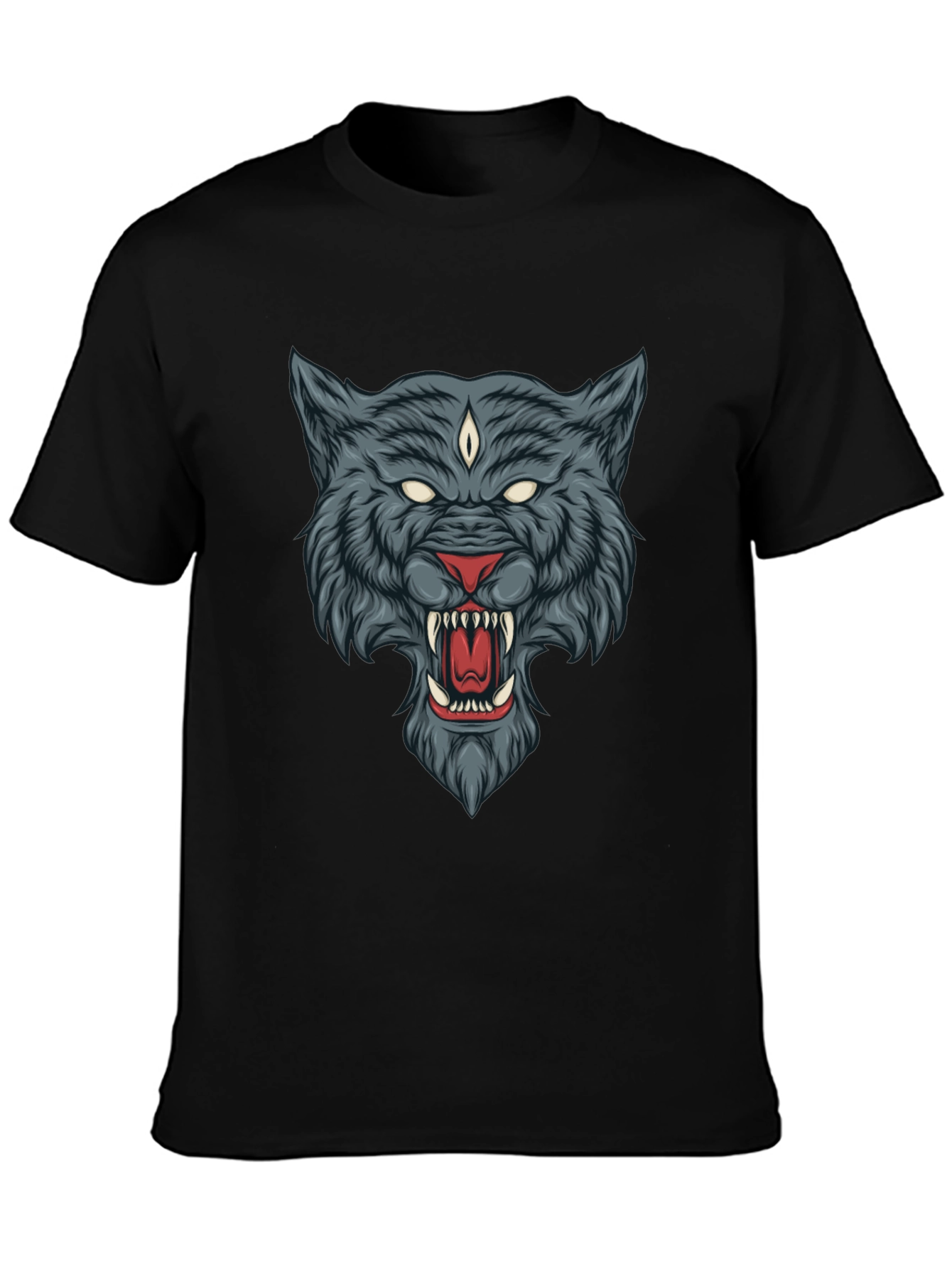 Mystic Wolf Graphic Tee - Black