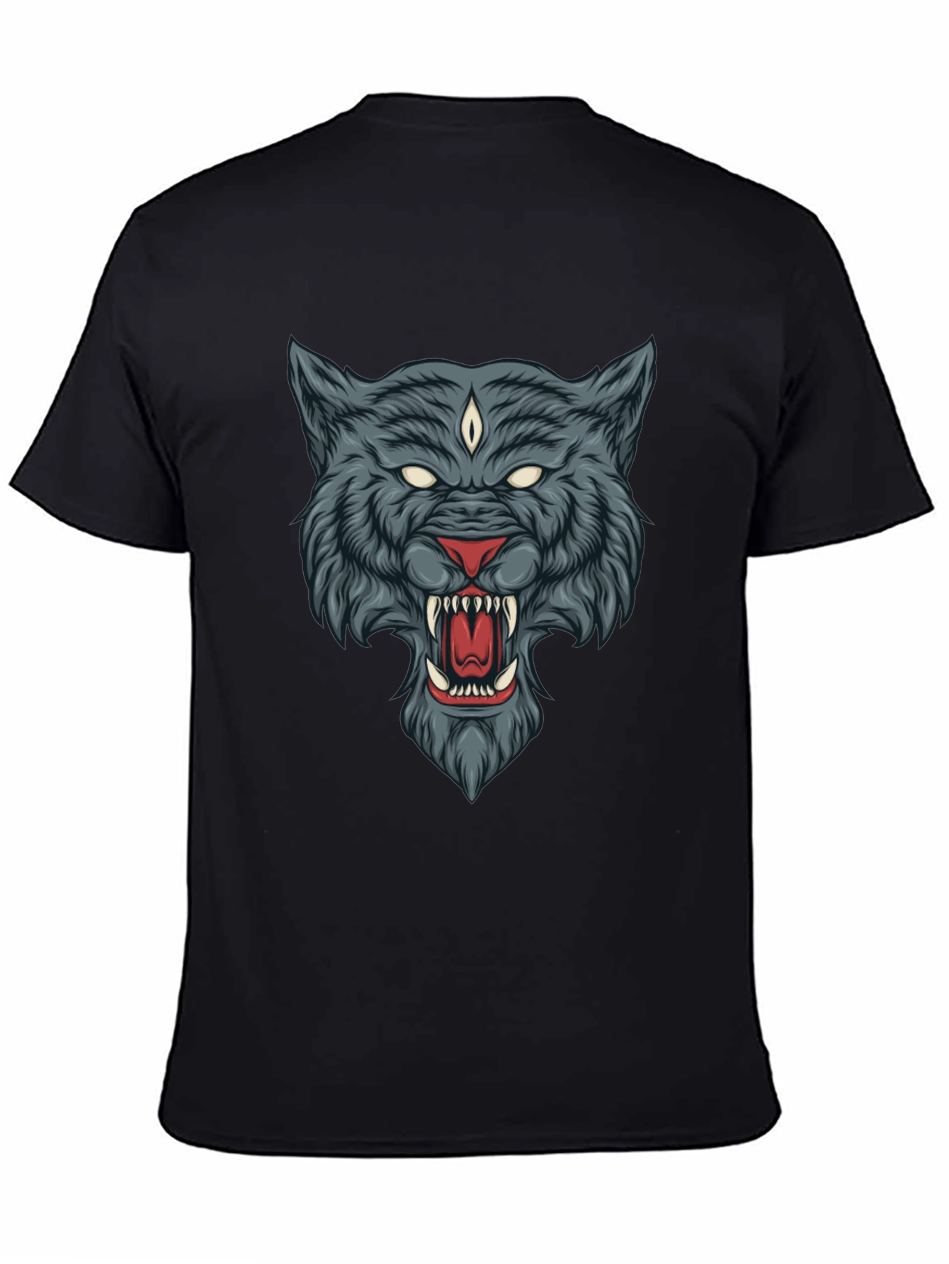 Mystic Wolf Graphic Tee - Black