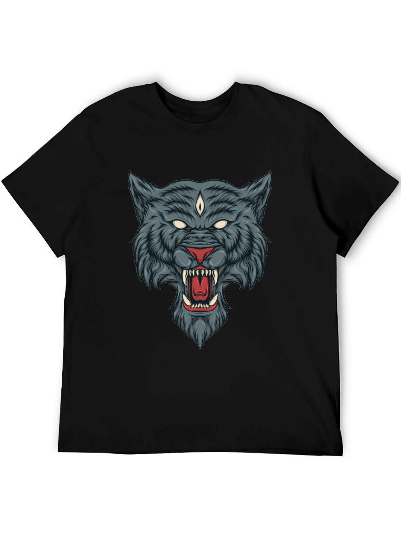 Mystic Wolf Graphic Tee - Black