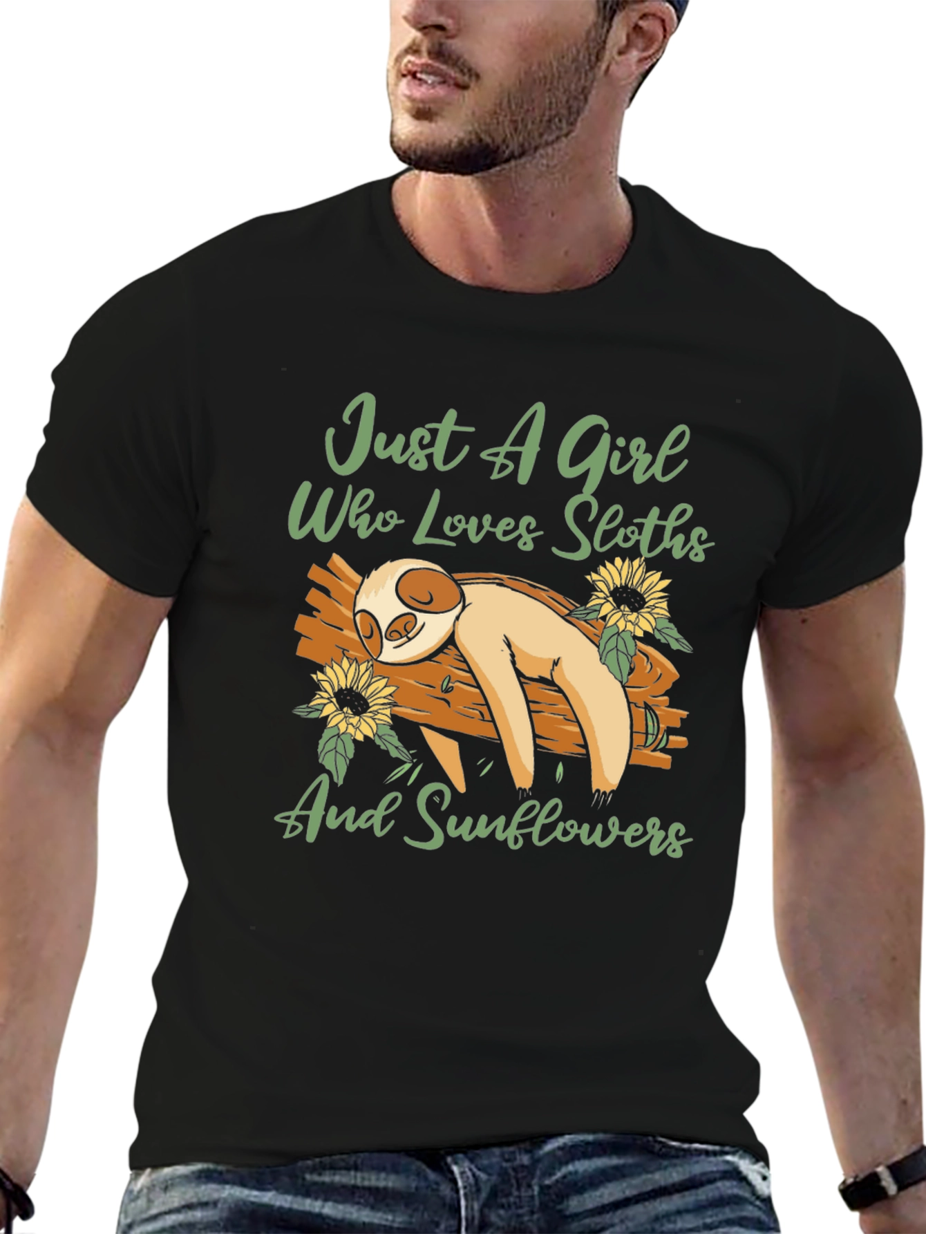 Sloth & Sunflower Graphic T-Shirt