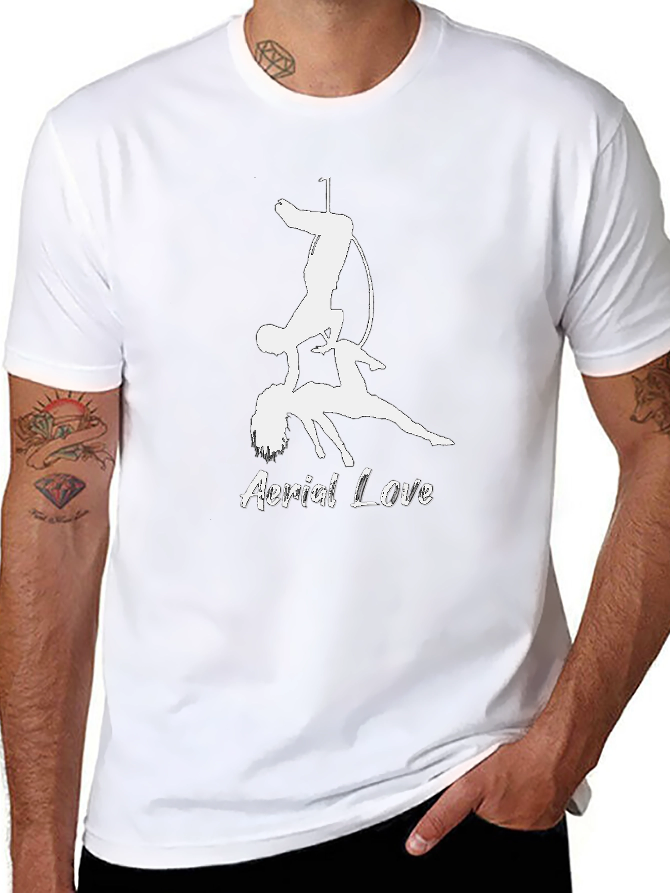 Aerial Love Graphic T-Shirt Black Cotton