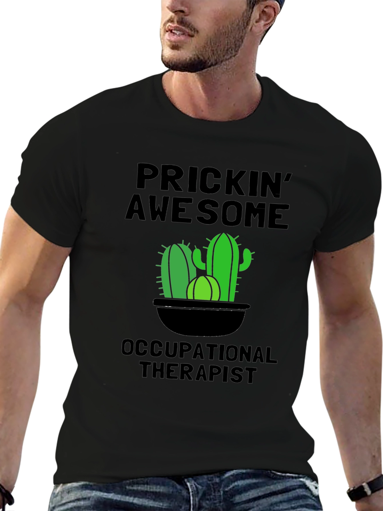 Prickin Awesome Occupational Therapist Cactus T-Shirt