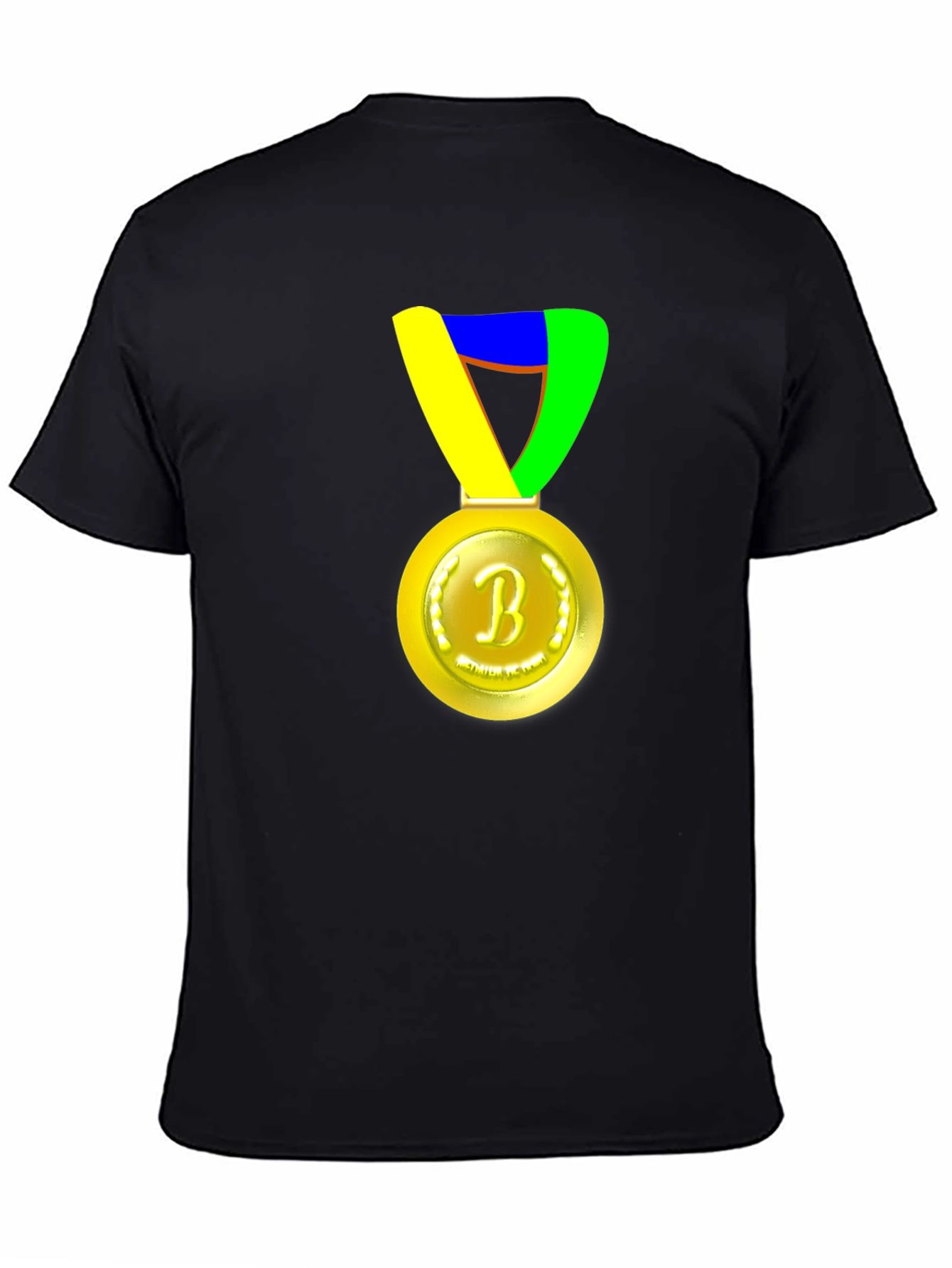 Black T-Shirt with Medal Graphic