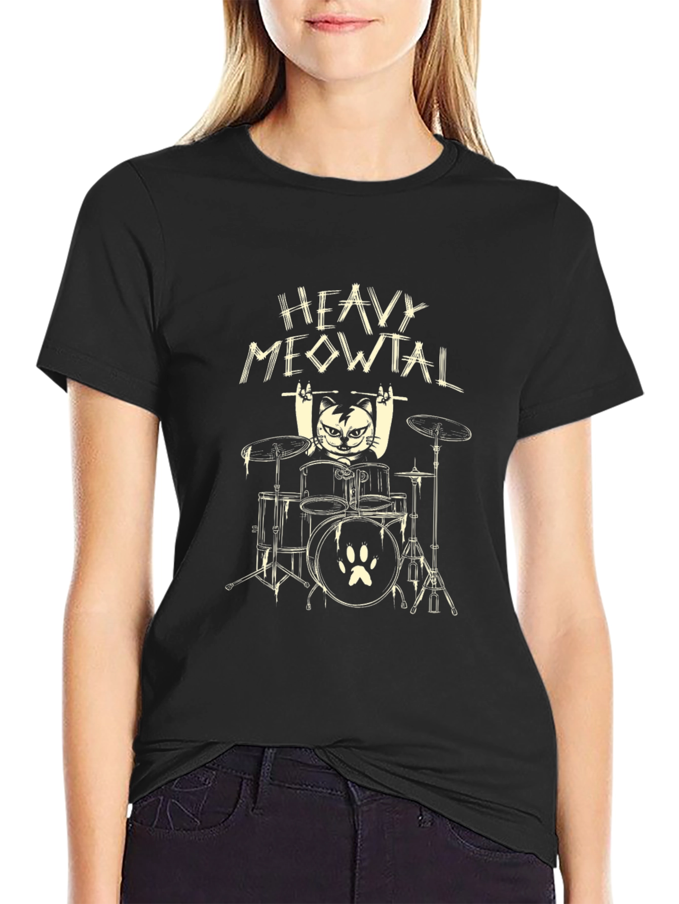 Heavy Meowtal Black T-Shirt