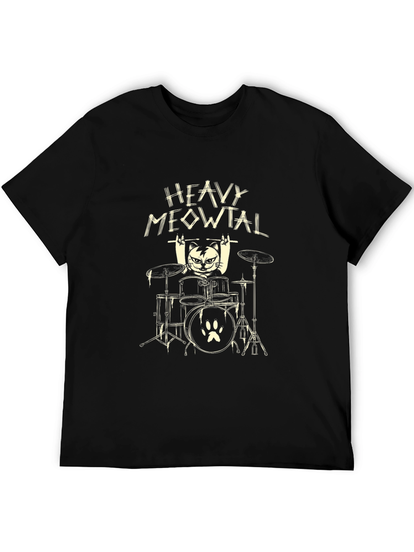 Heavy Meowtal Black T-Shirt