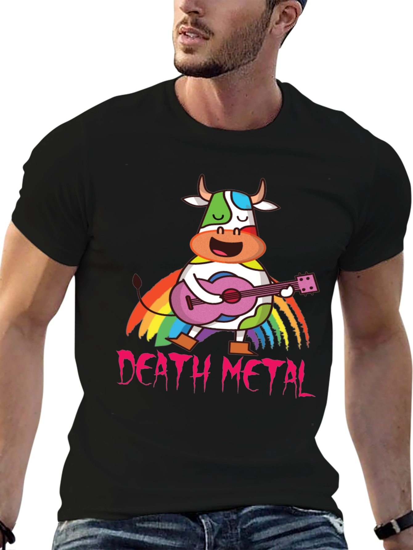 Death Metal Rainbow Cow T-Shirt