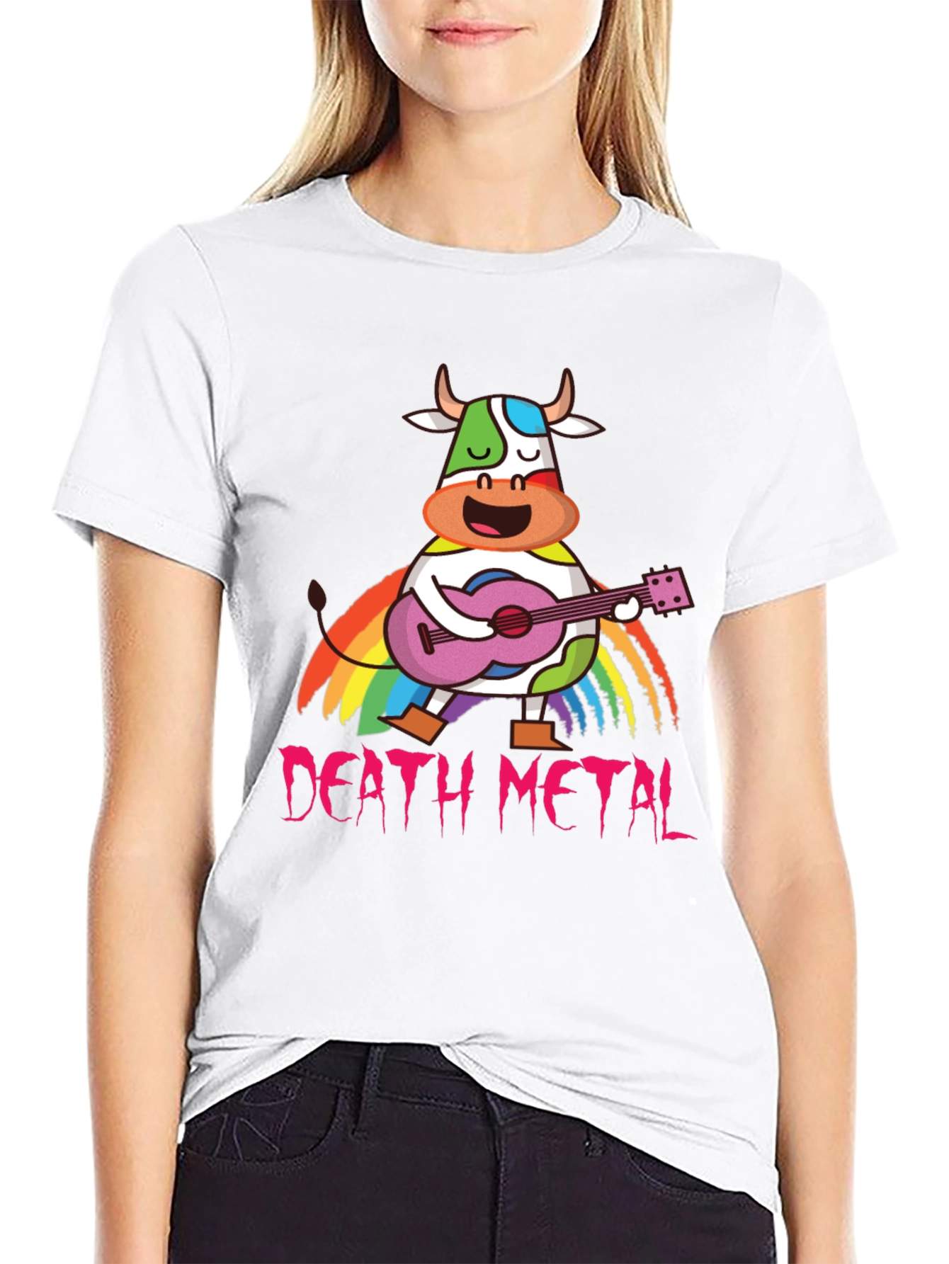 Death Metal Rainbow Cow T-Shirt