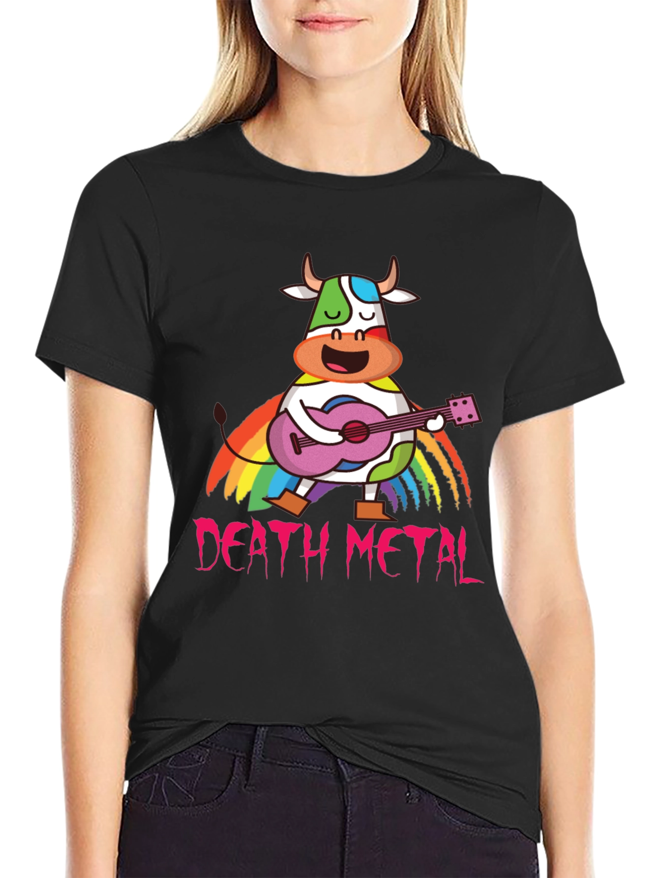 Death Metal Rainbow Cow T-Shirt