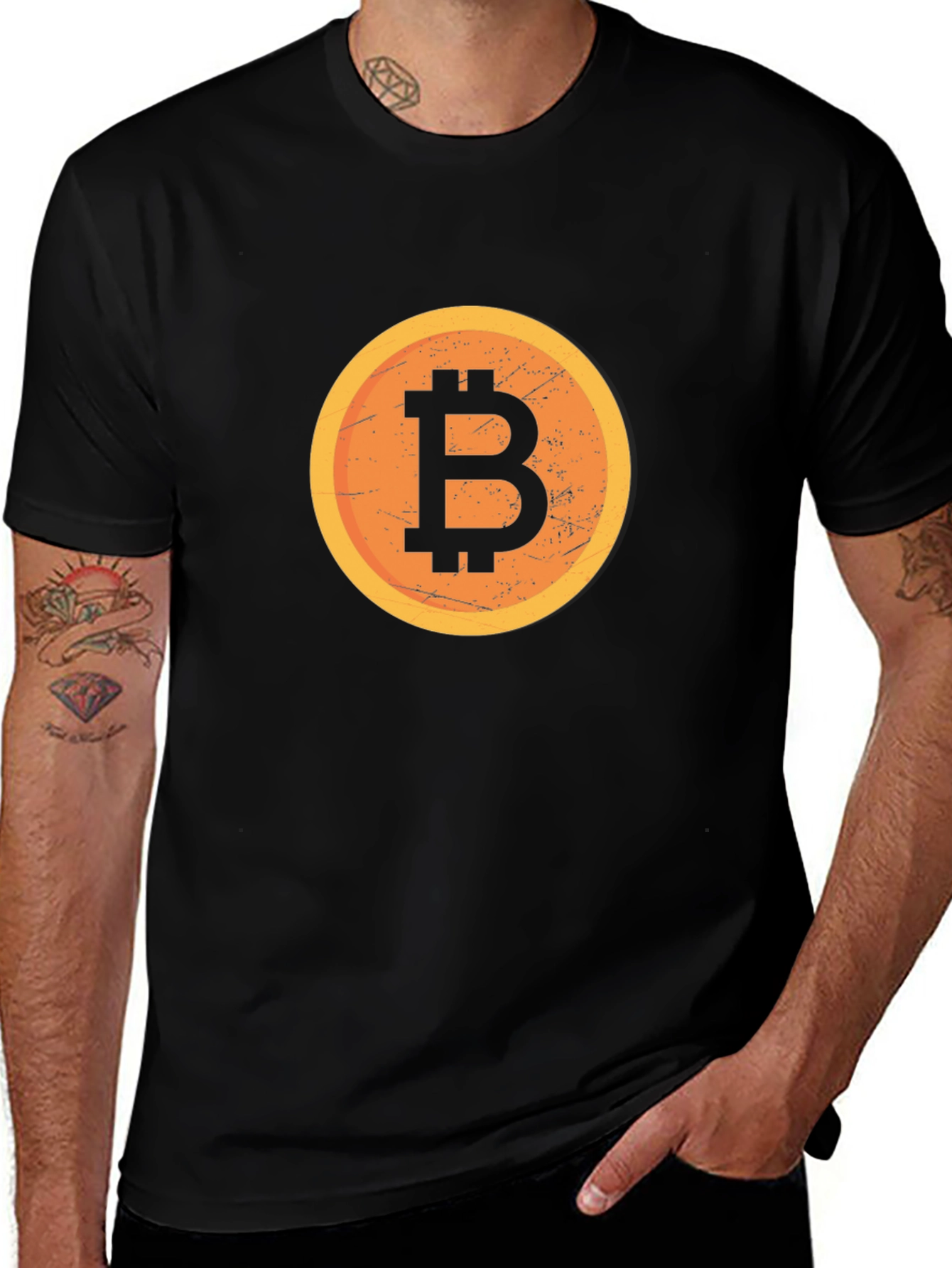Bitcoin Logo Graphic Black T-Shirt