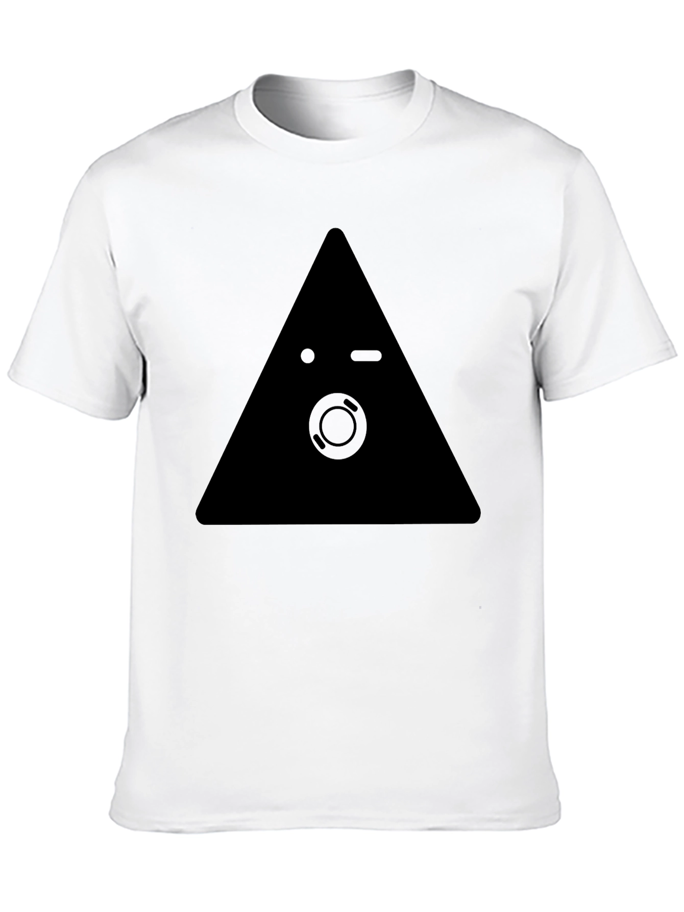 Geometric Triangle Graphic Tee - Black