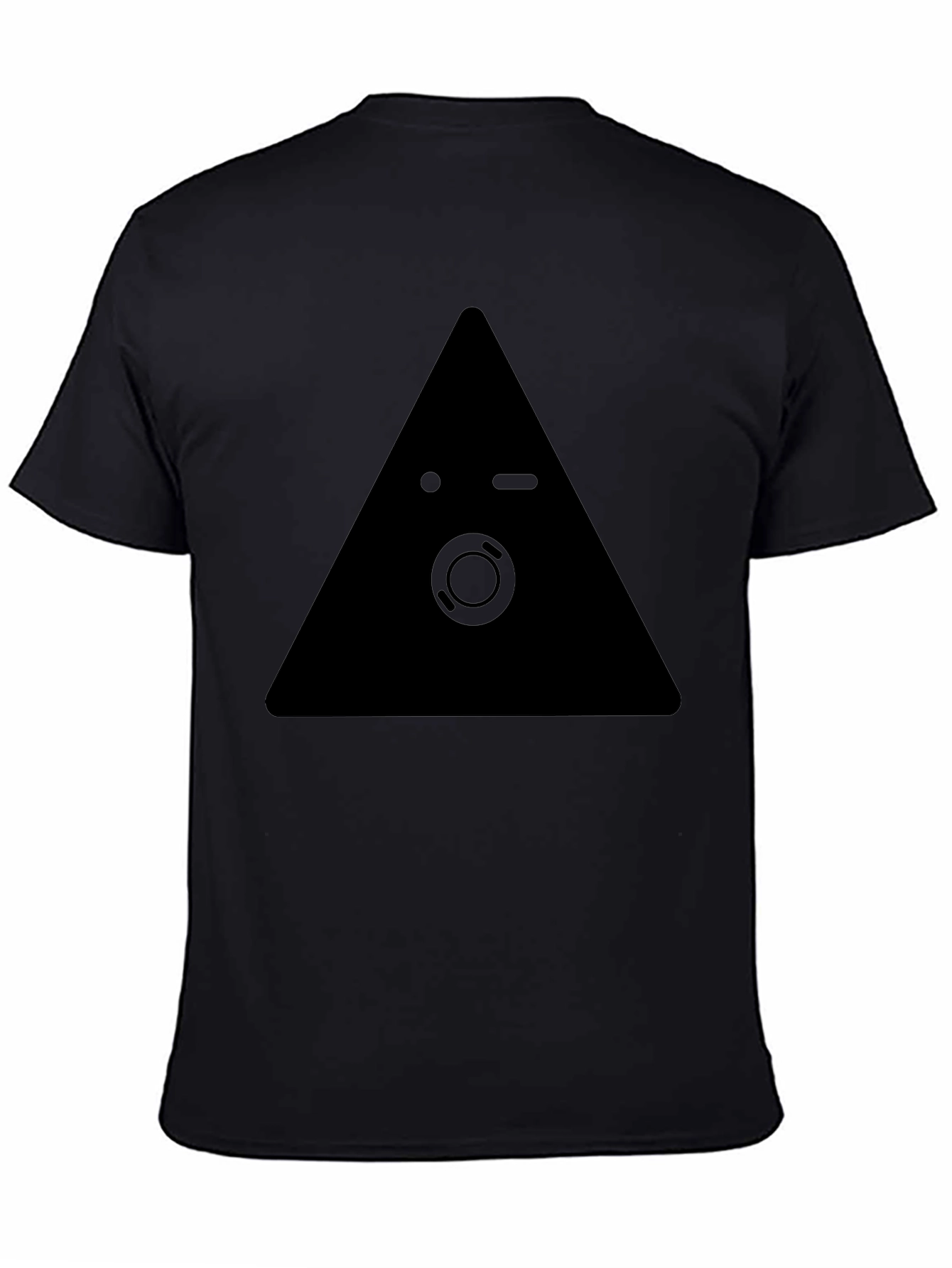 Geometric Triangle Graphic Tee - Black