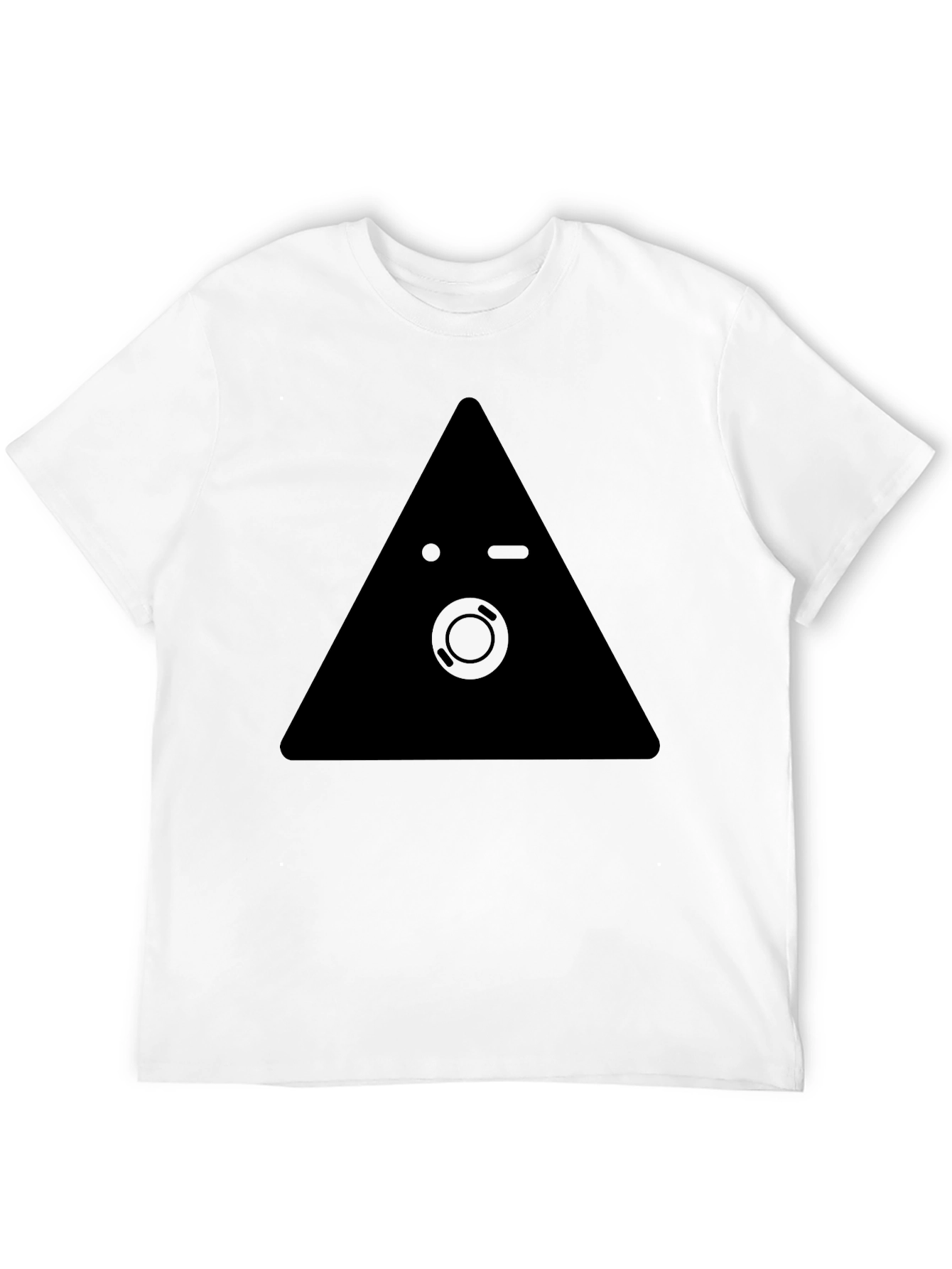 Geometric Triangle Graphic Tee - Black